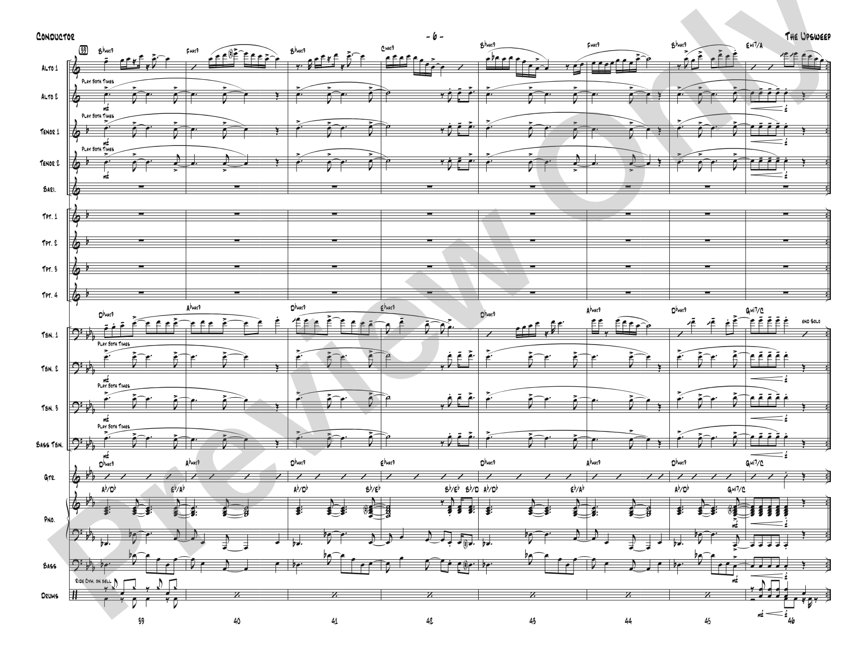 The Upsweep: Jazz Ensemble Conductor Score & Parts