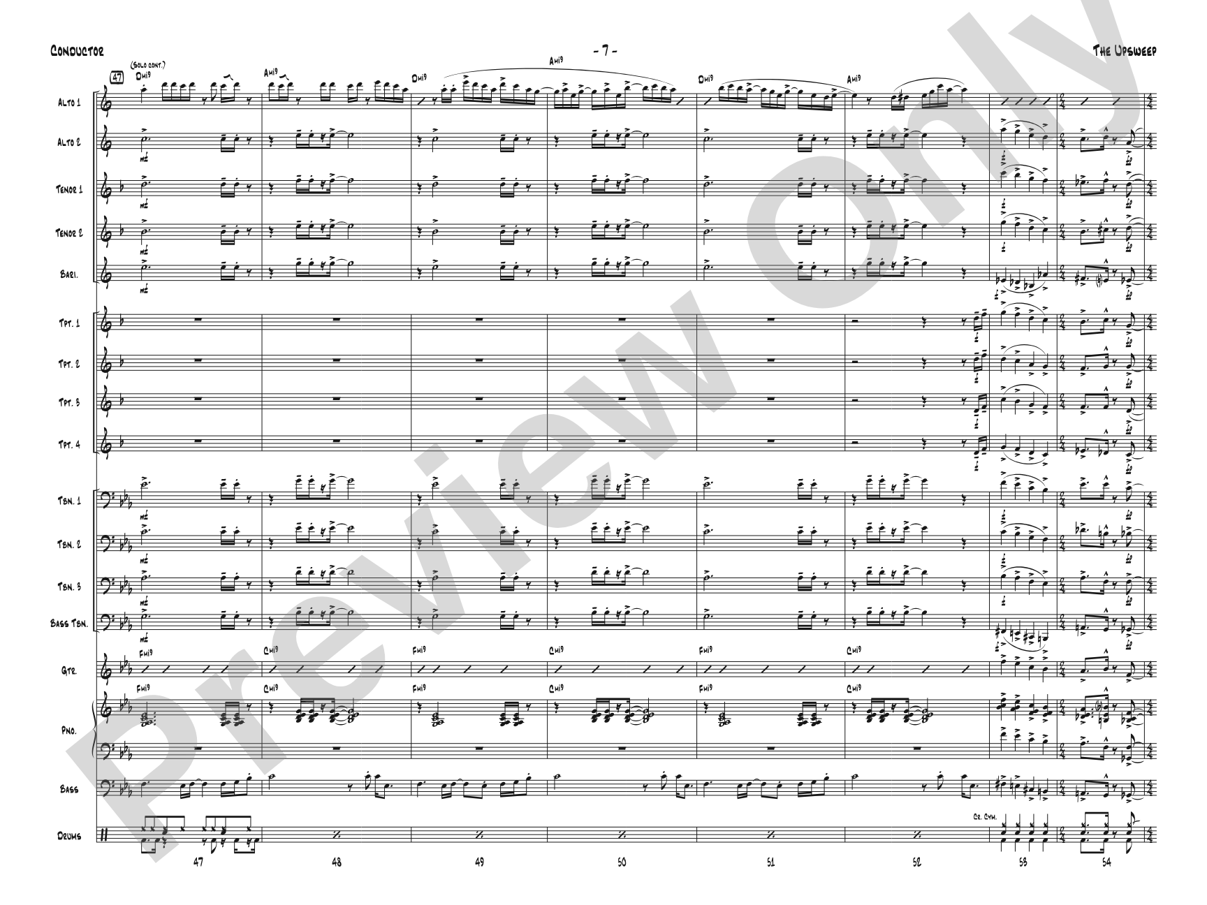 The Upsweep: Jazz Ensemble Conductor Score & Parts