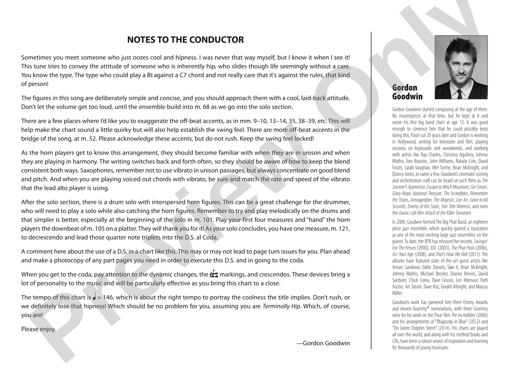 Terminally Hip: Jazz Ensemble Conductor Score & Parts