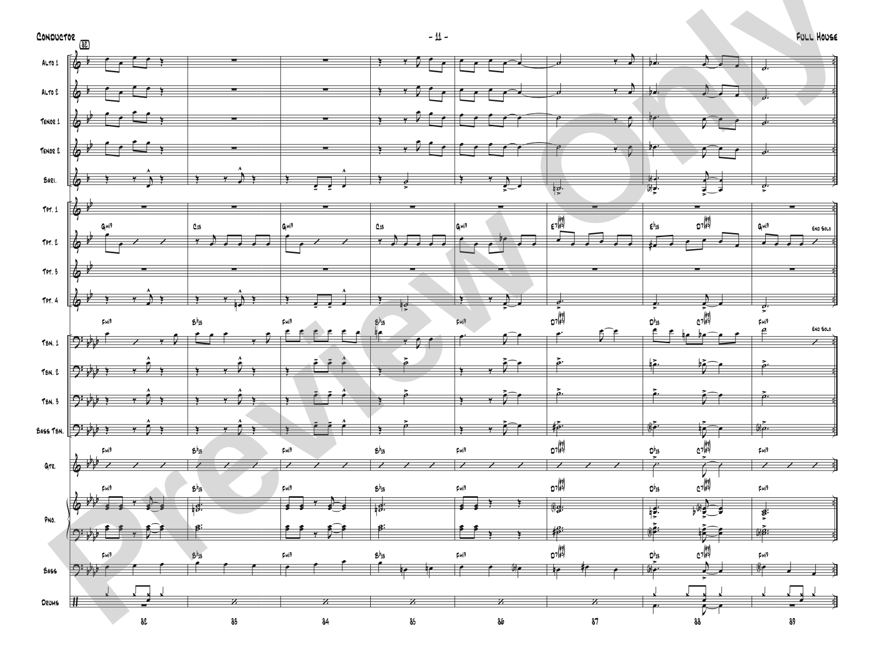 Full House: Jazz Ensemble Conductor Score & Parts