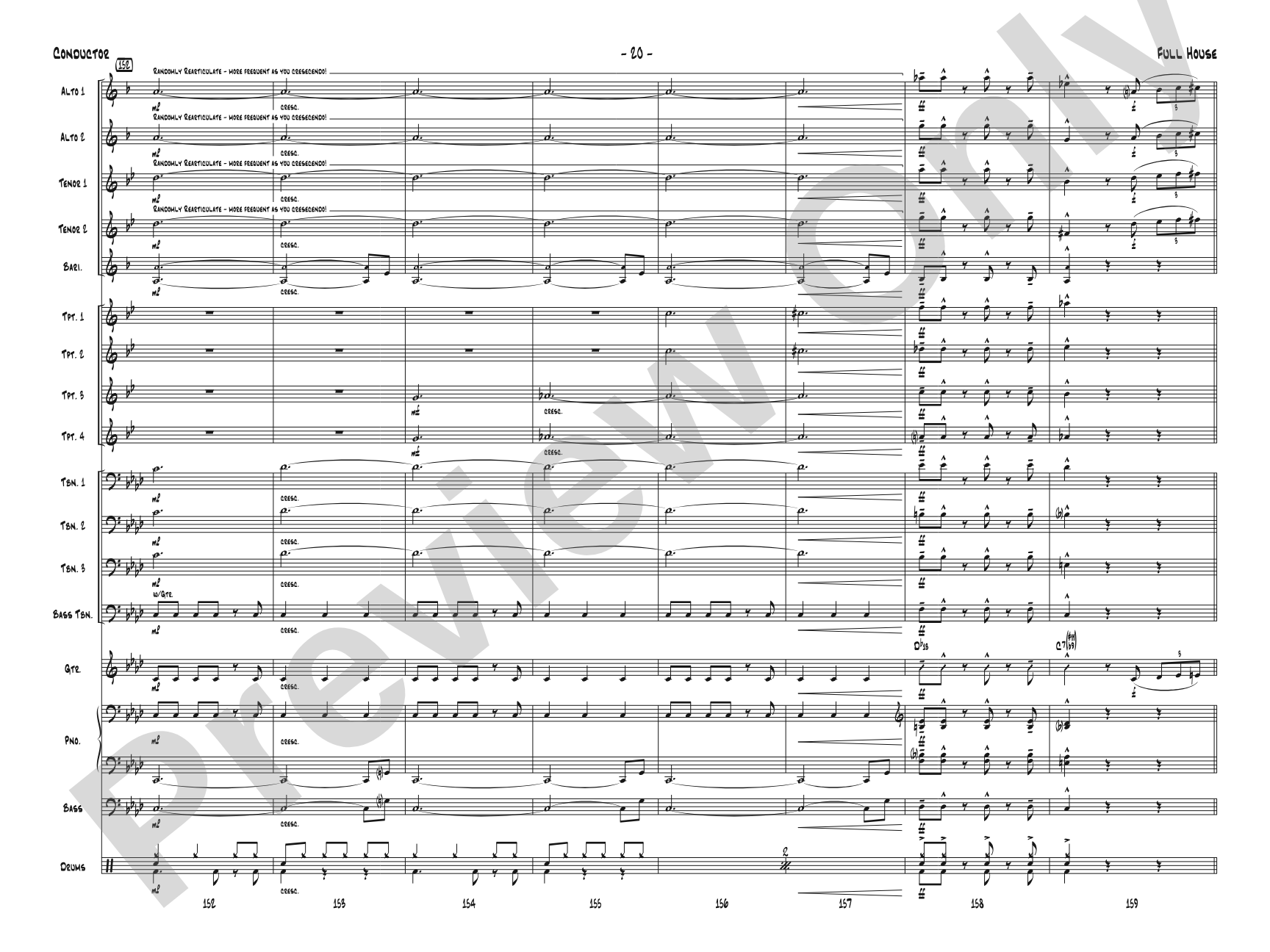 Full House: Jazz Ensemble Conductor Score & Parts