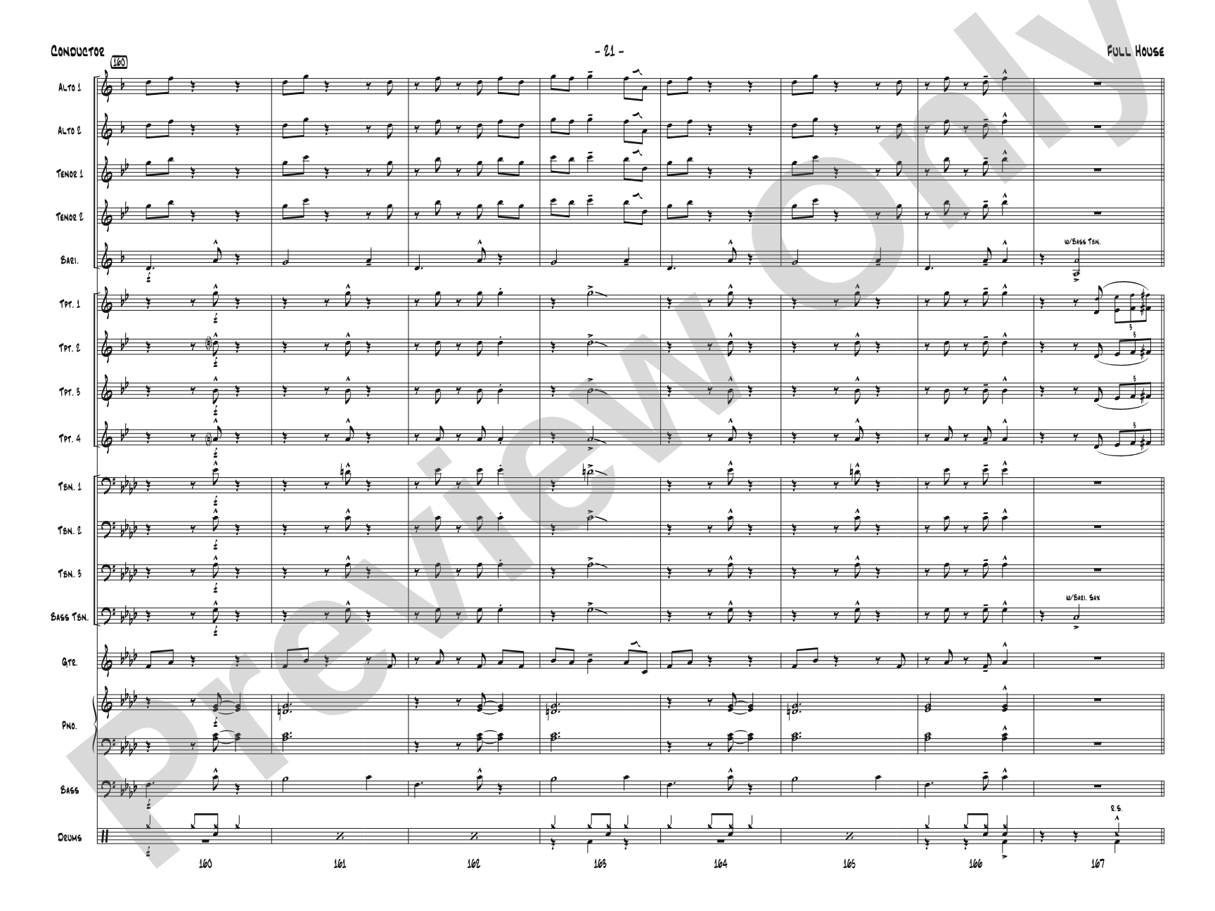 Full House: Jazz Ensemble Conductor Score & Parts