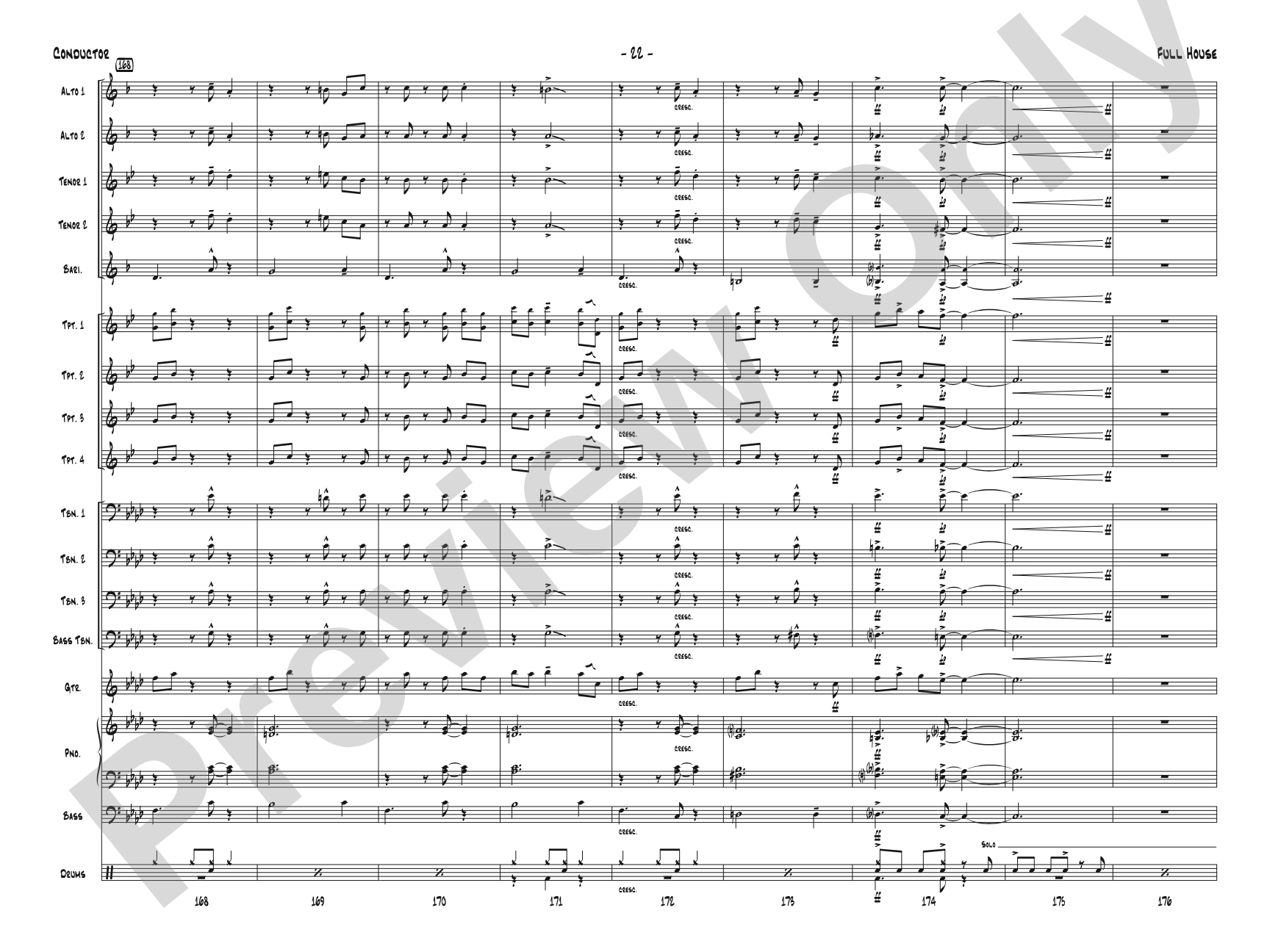 Full House: Jazz Ensemble Conductor Score & Parts