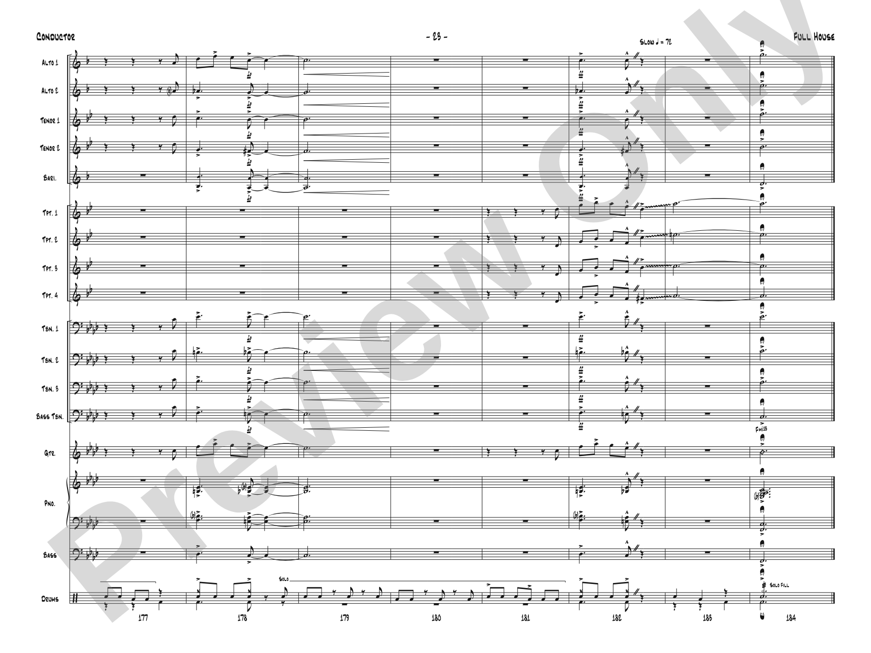 Full House: Jazz Ensemble Conductor Score & Parts