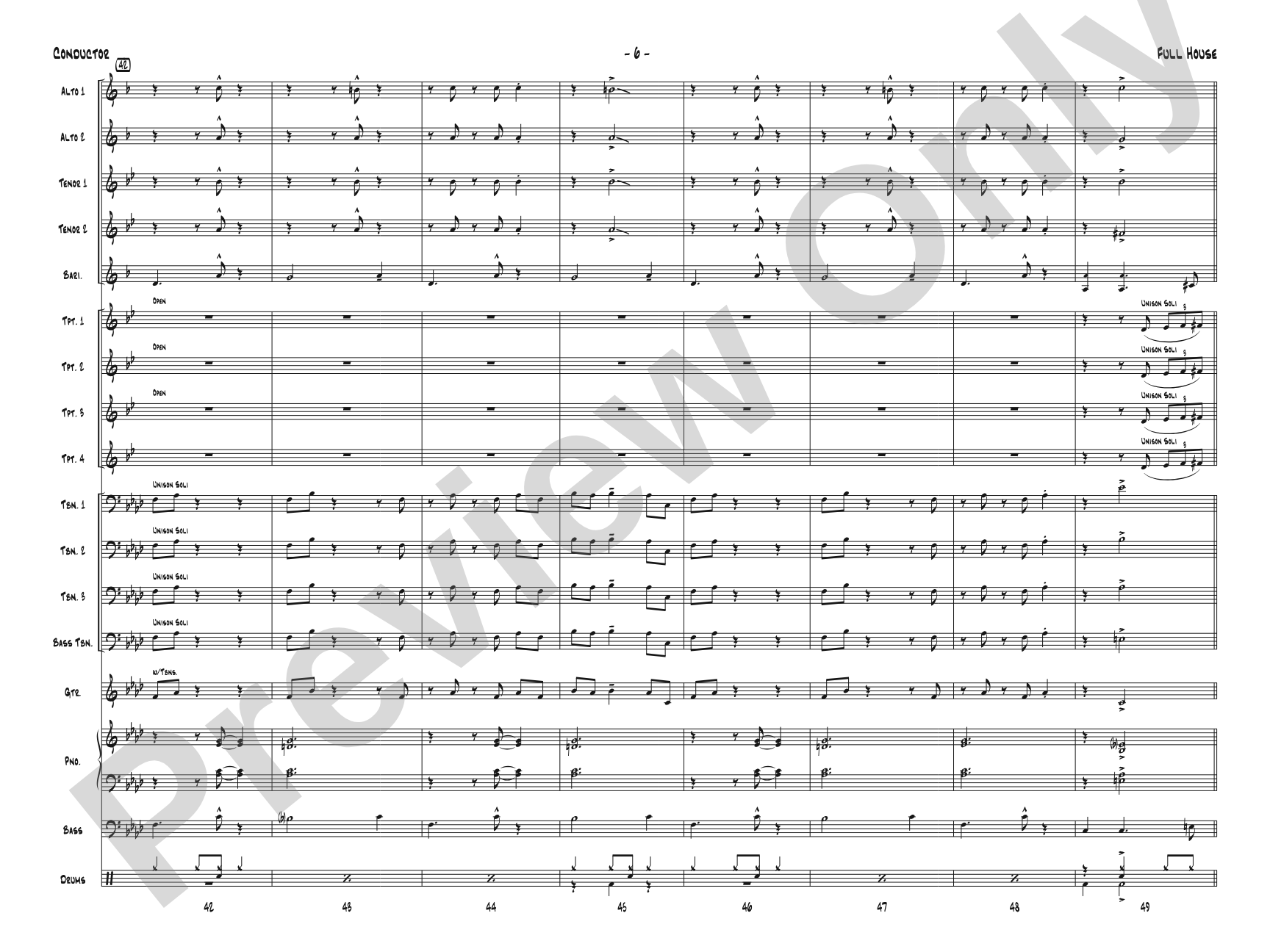Full House: Jazz Ensemble Conductor Score & Parts