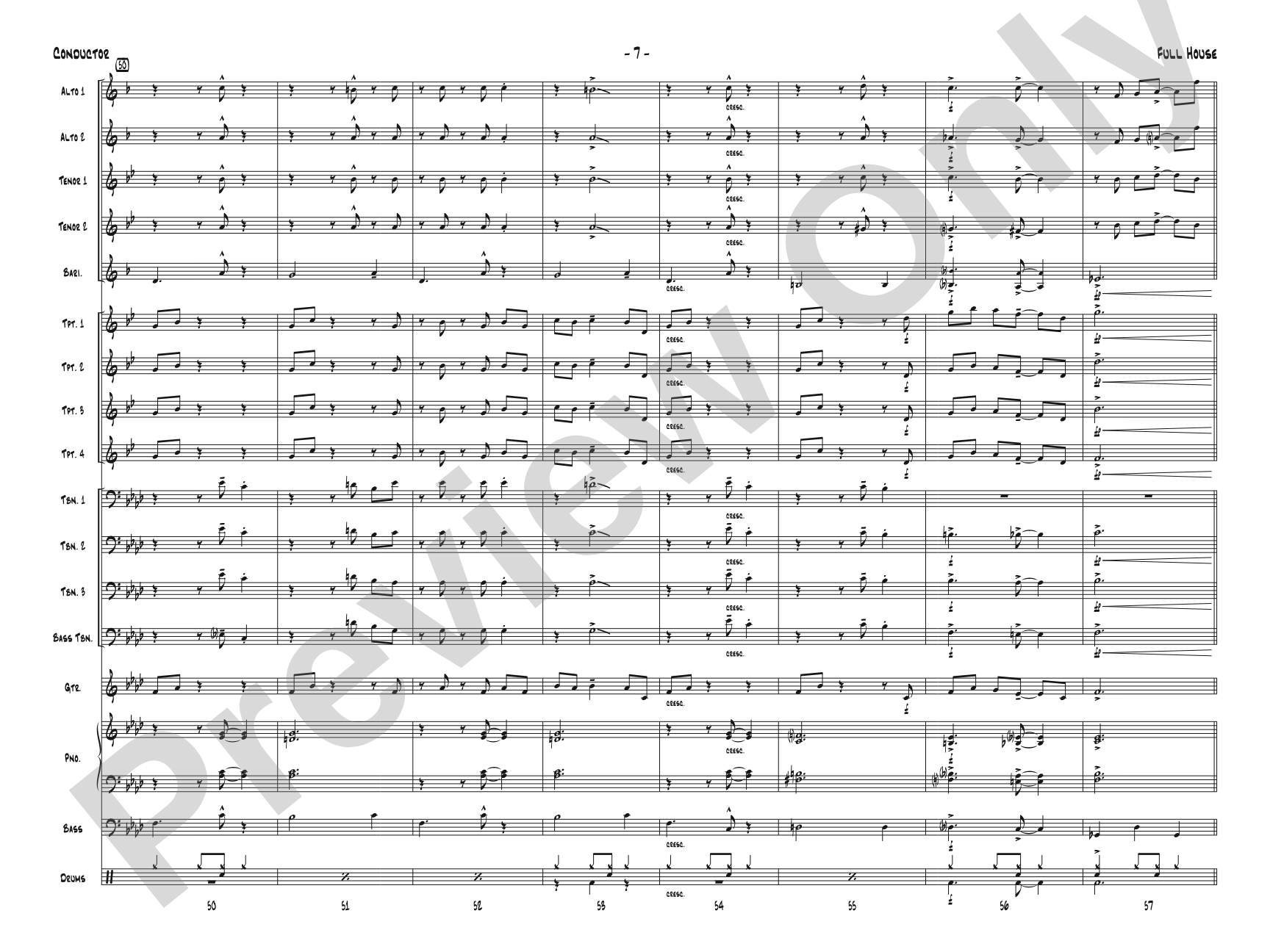 Full House: Jazz Ensemble Conductor Score & Parts