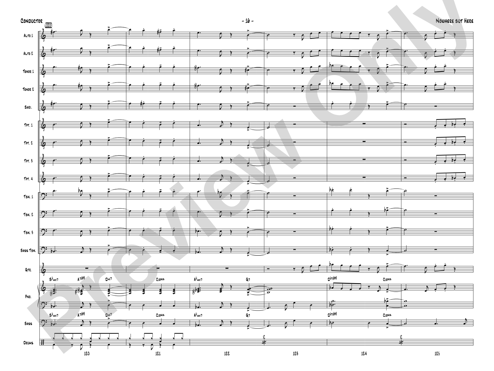 Nowhere but Here: Jazz Ensemble Conductor Score & Parts