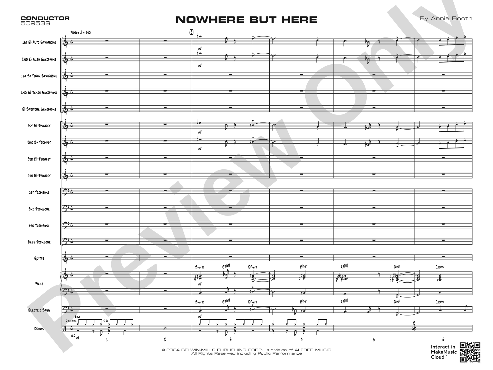 Nowhere but Here: Jazz Ensemble Conductor Score & Parts