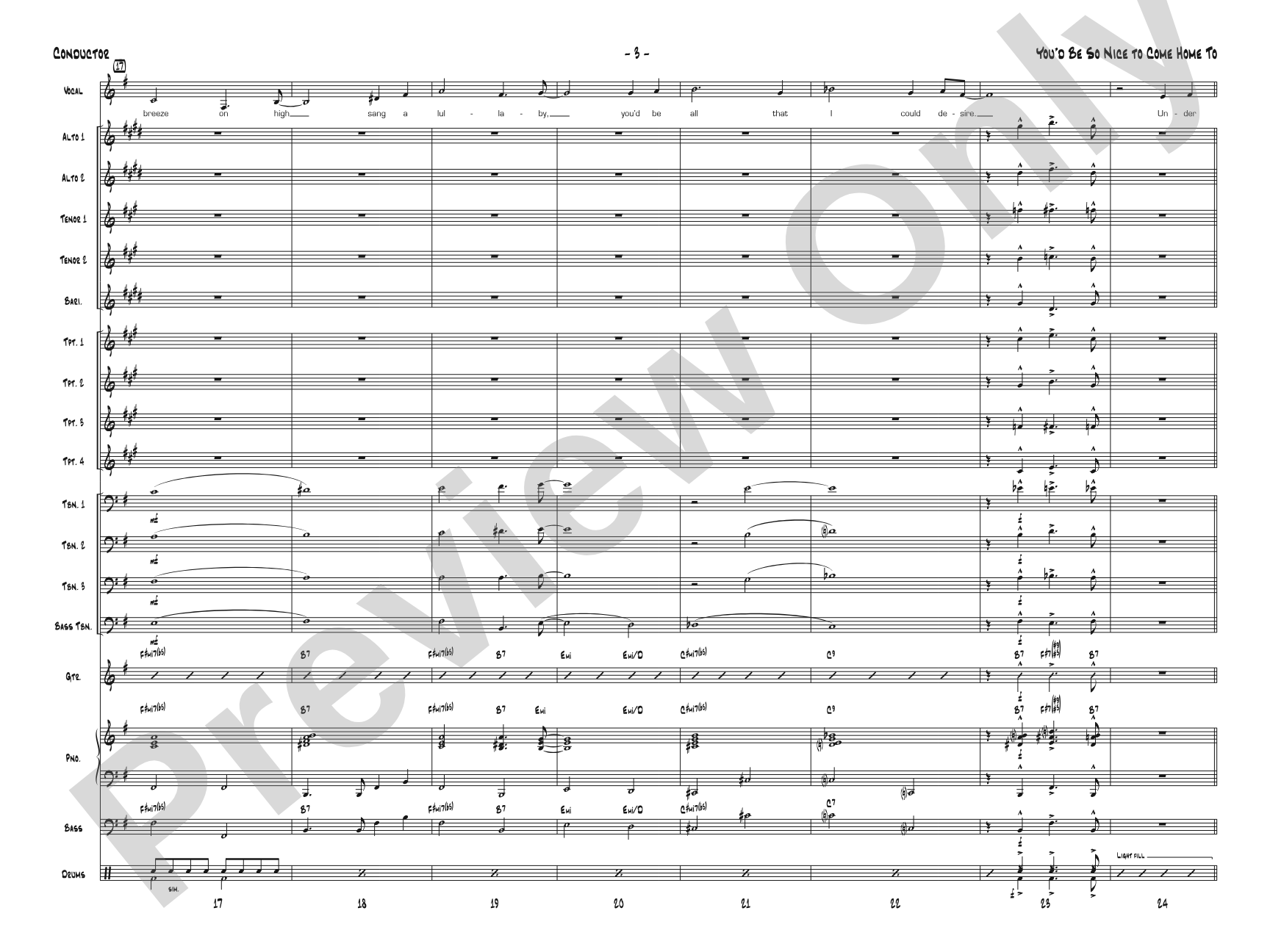 You'd Be So Nice to Come Home To: Jazz Ensemble Conductor Score & Parts
