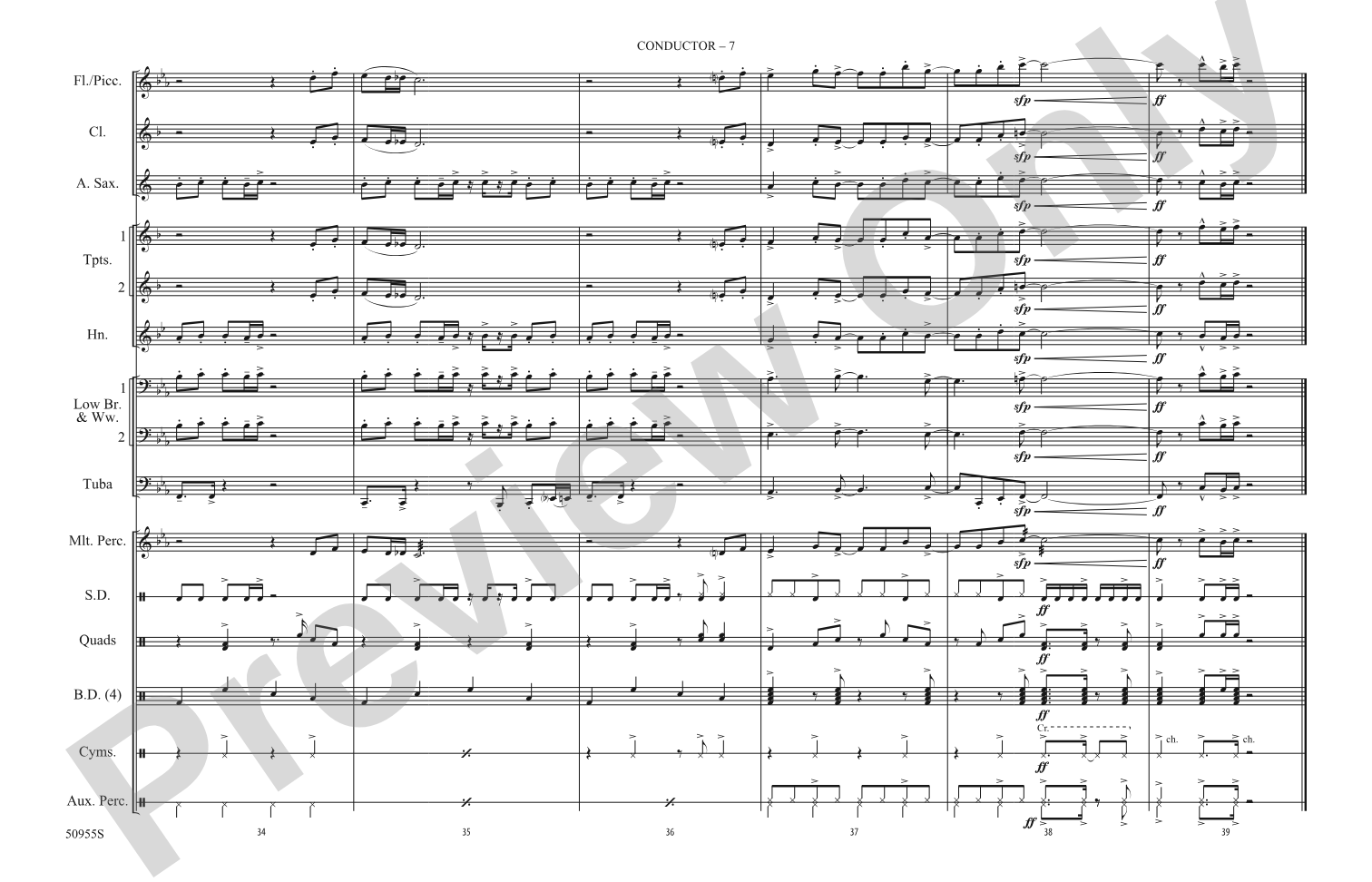 Dance the Night: Marching Band Conductor Score & Parts