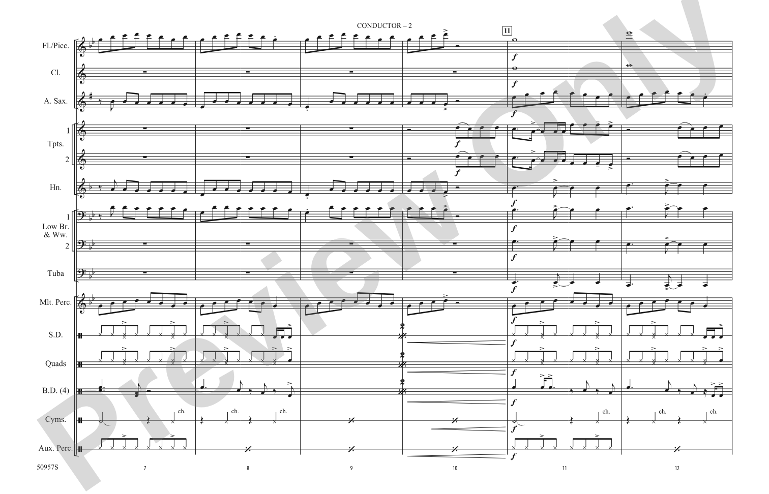 Greedy: Marching Band Conductor Score & Parts
