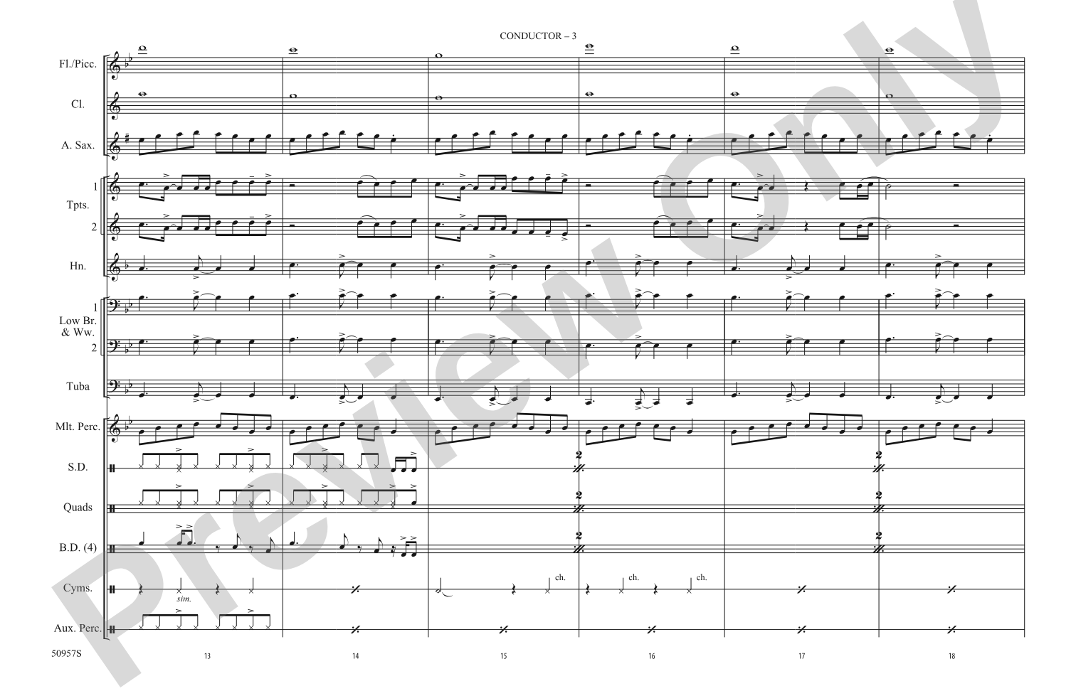 Greedy: Marching Band Conductor Score & Parts