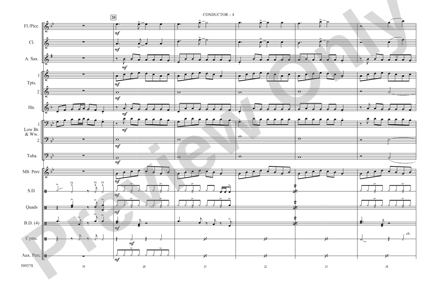 Greedy: Marching Band Conductor Score & Parts