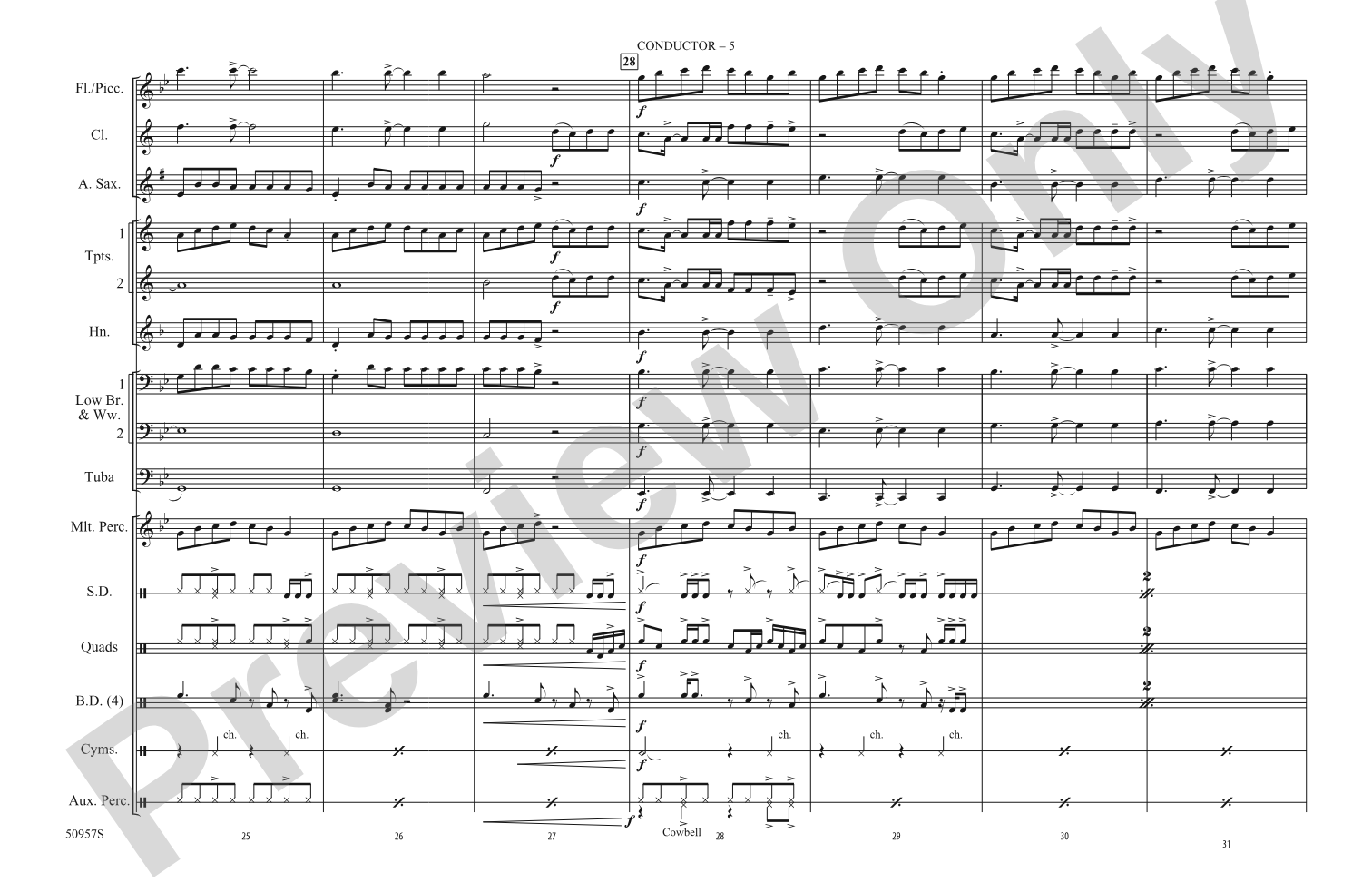 Greedy: Marching Band Conductor Score & Parts