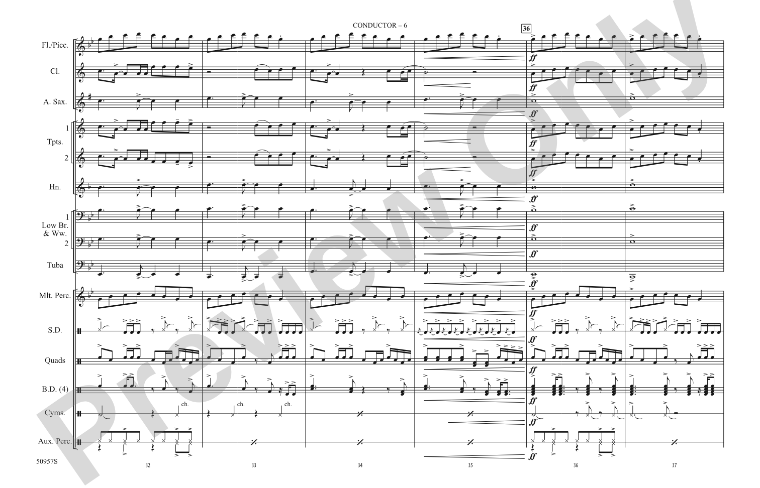 Greedy: Marching Band Conductor Score & Parts