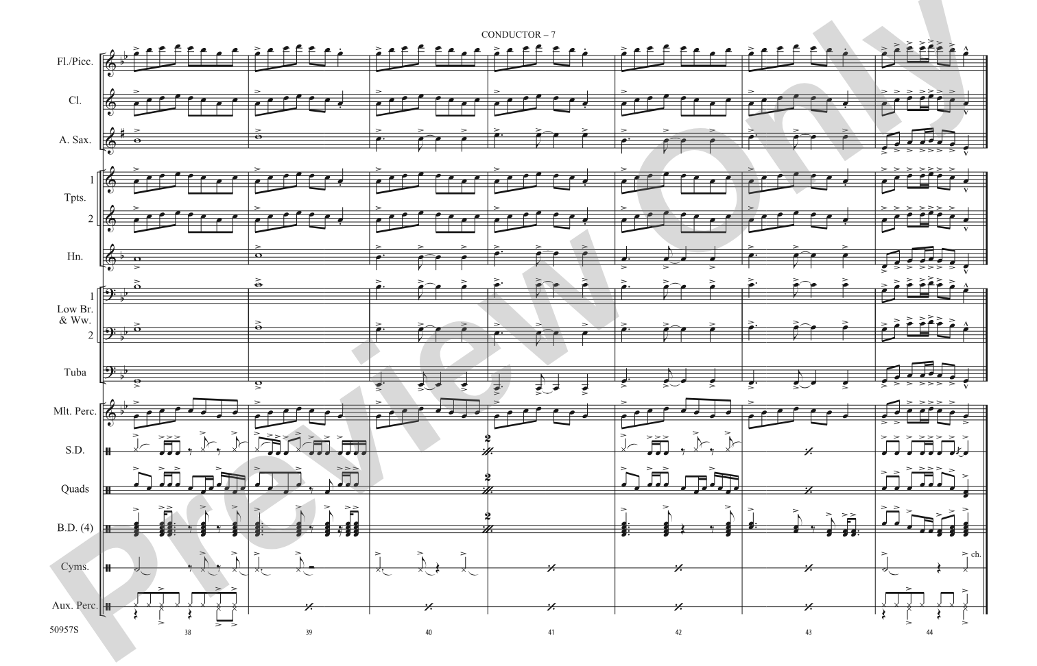 Greedy: Marching Band Conductor Score & Parts
