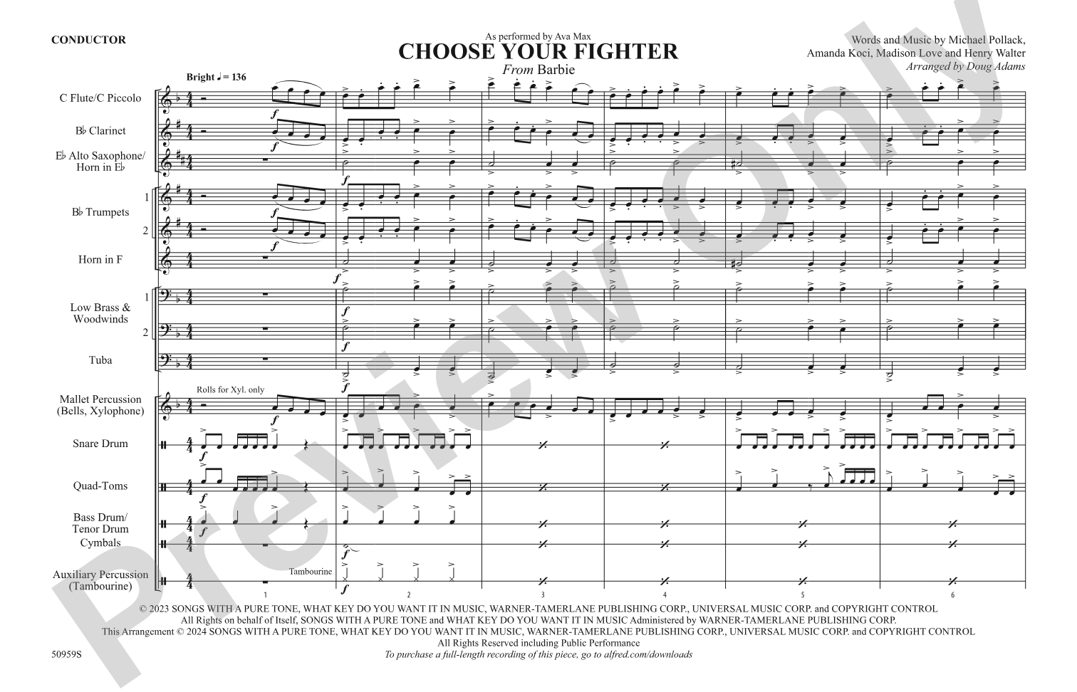 Choose Your Fighter: Marching Band Conductor Score & Parts