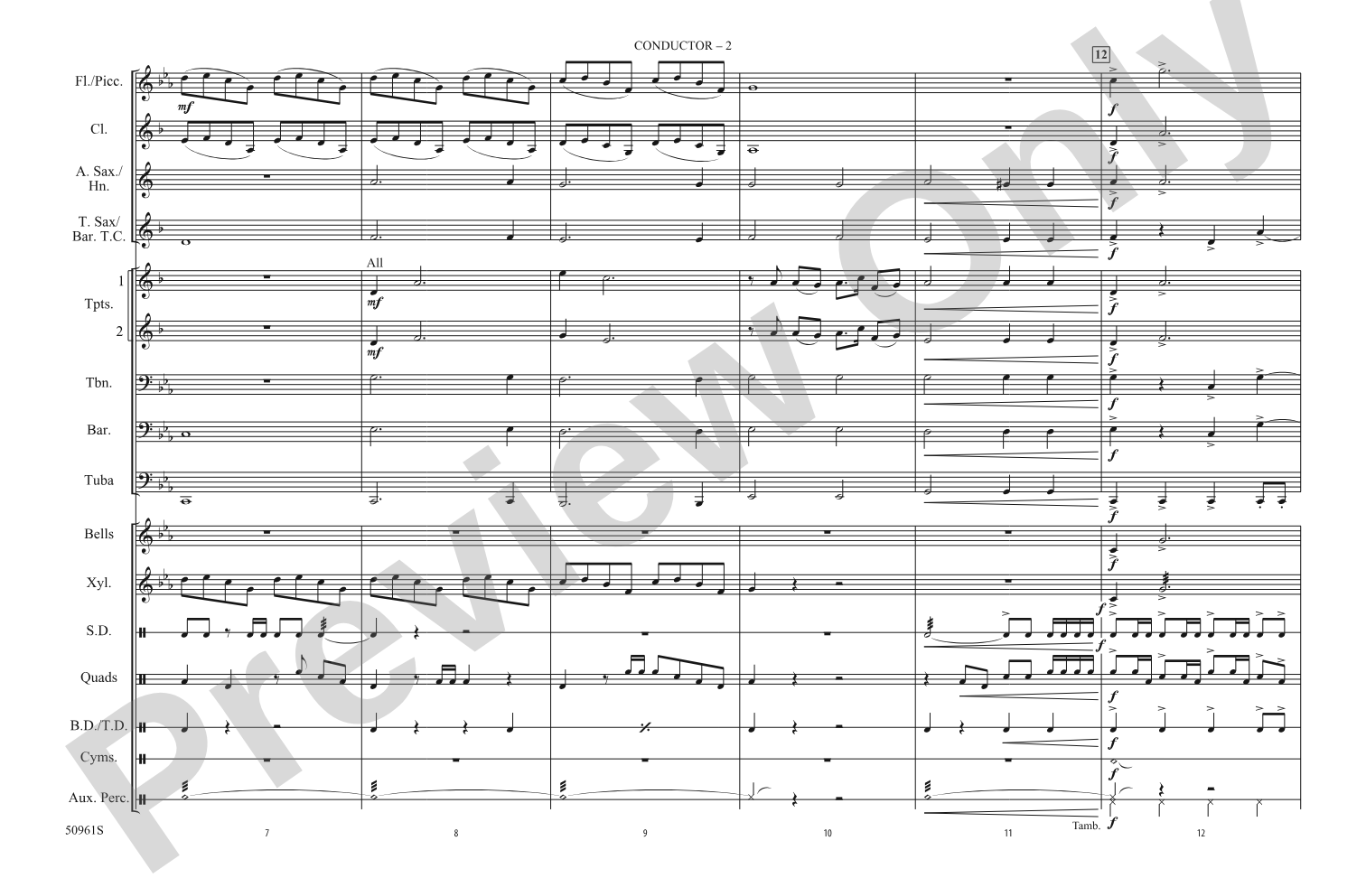 The Ecstasy of Gold: Marching Band Conductor Score & Parts