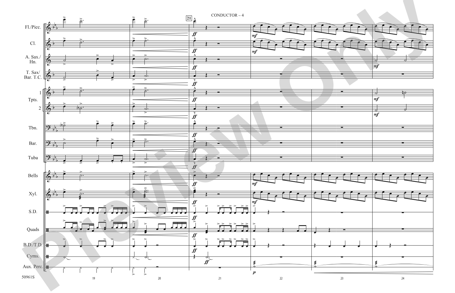 The Ecstasy of Gold: Marching Band Conductor Score & Parts