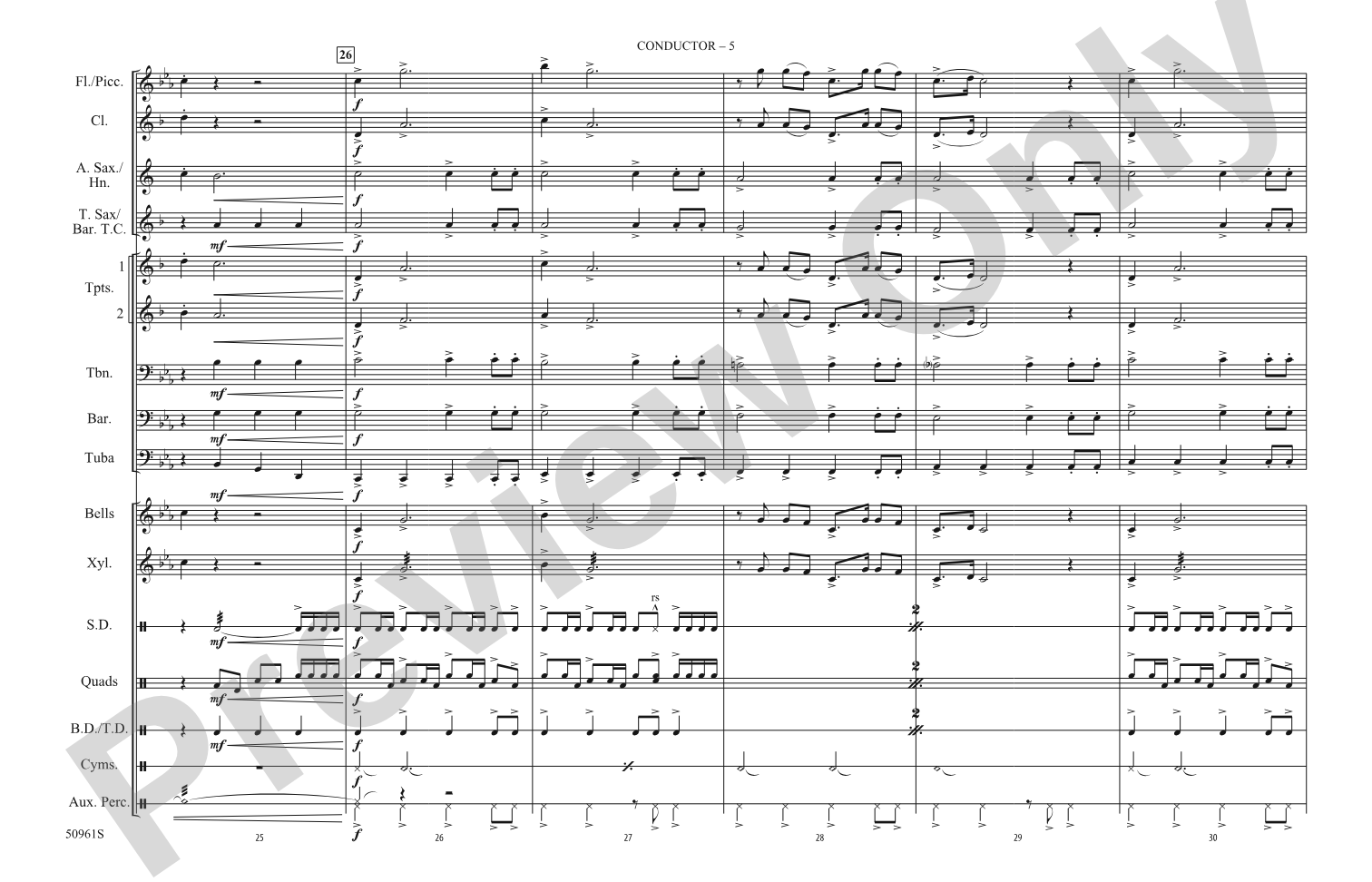 The Ecstasy of Gold: Marching Band Conductor Score & Parts