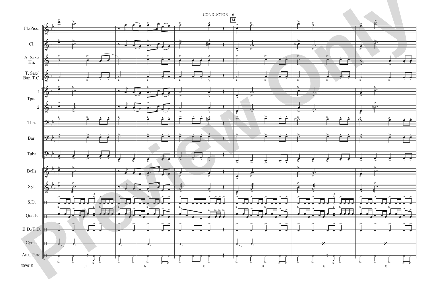 The Ecstasy of Gold: Marching Band Conductor Score & Parts