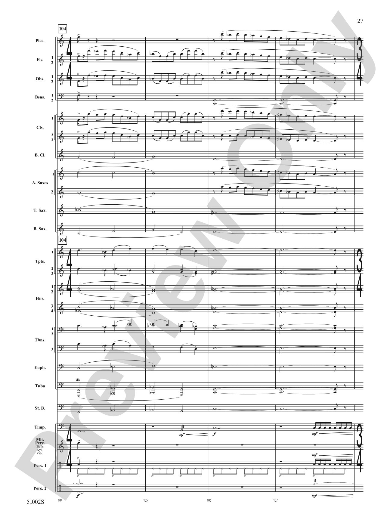 A Ship in the Mist: Concert Band Conductor Score & Parts