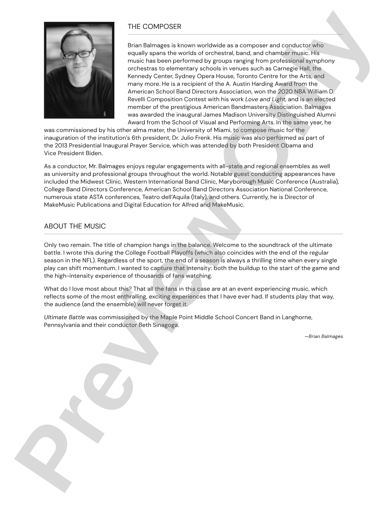 Ultimate Battle: Concert Band Conductor Score & Parts