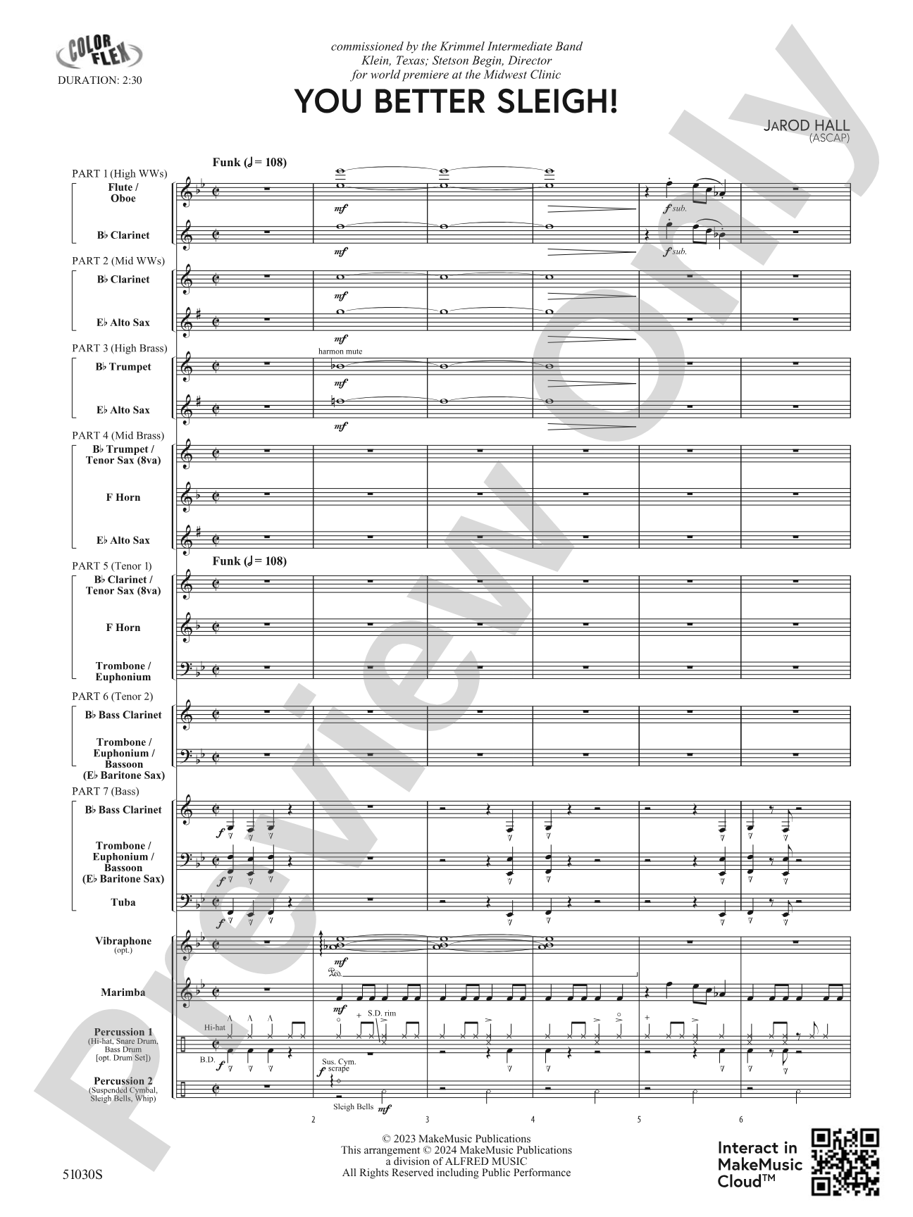 You Better Sleigh!: Concert Band Conductor Score & Parts - ColorFlex version