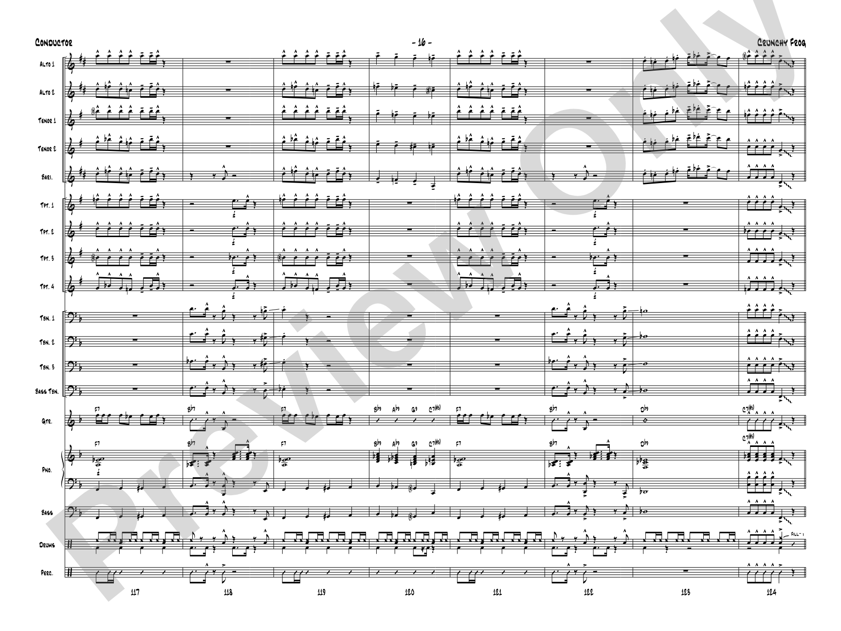 Crunchy Frog: Jazz Ensemble Conductor Score & Parts