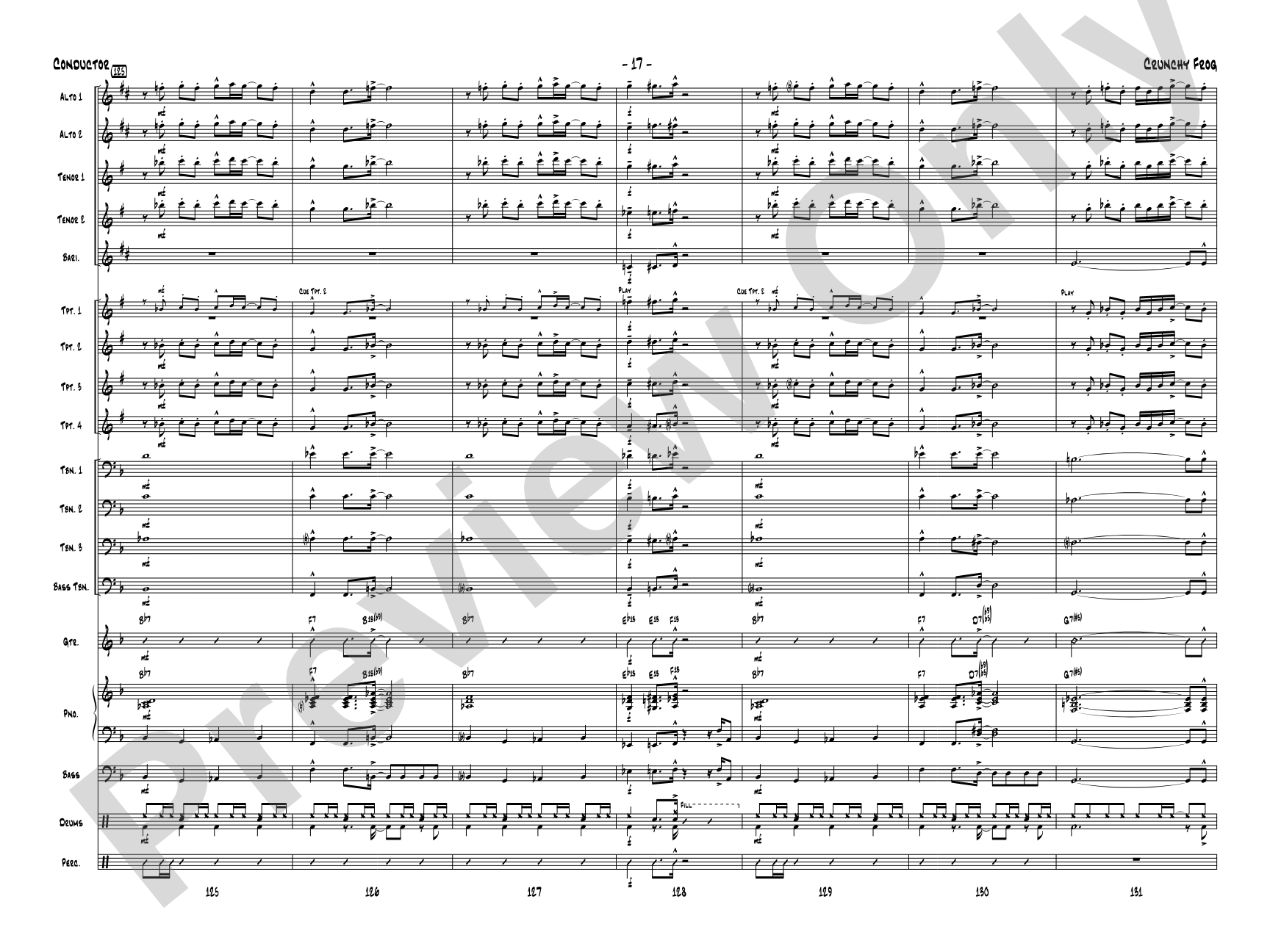 Crunchy Frog: Jazz Ensemble Conductor Score & Parts