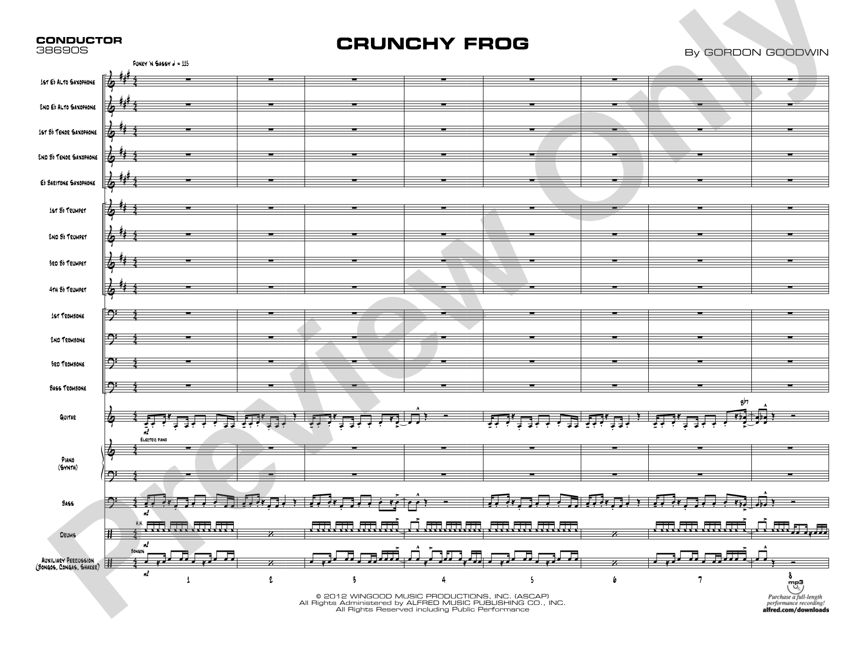 Crunchy Frog: Jazz Ensemble Conductor Score & Parts