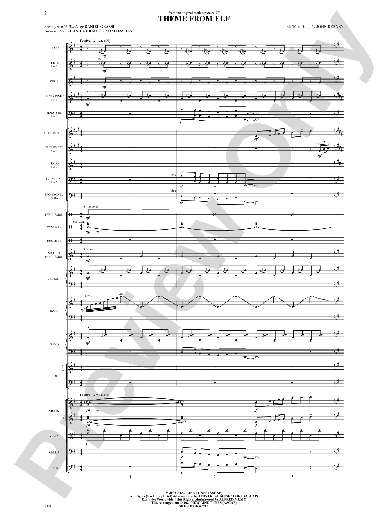 Theme from Elf: Score