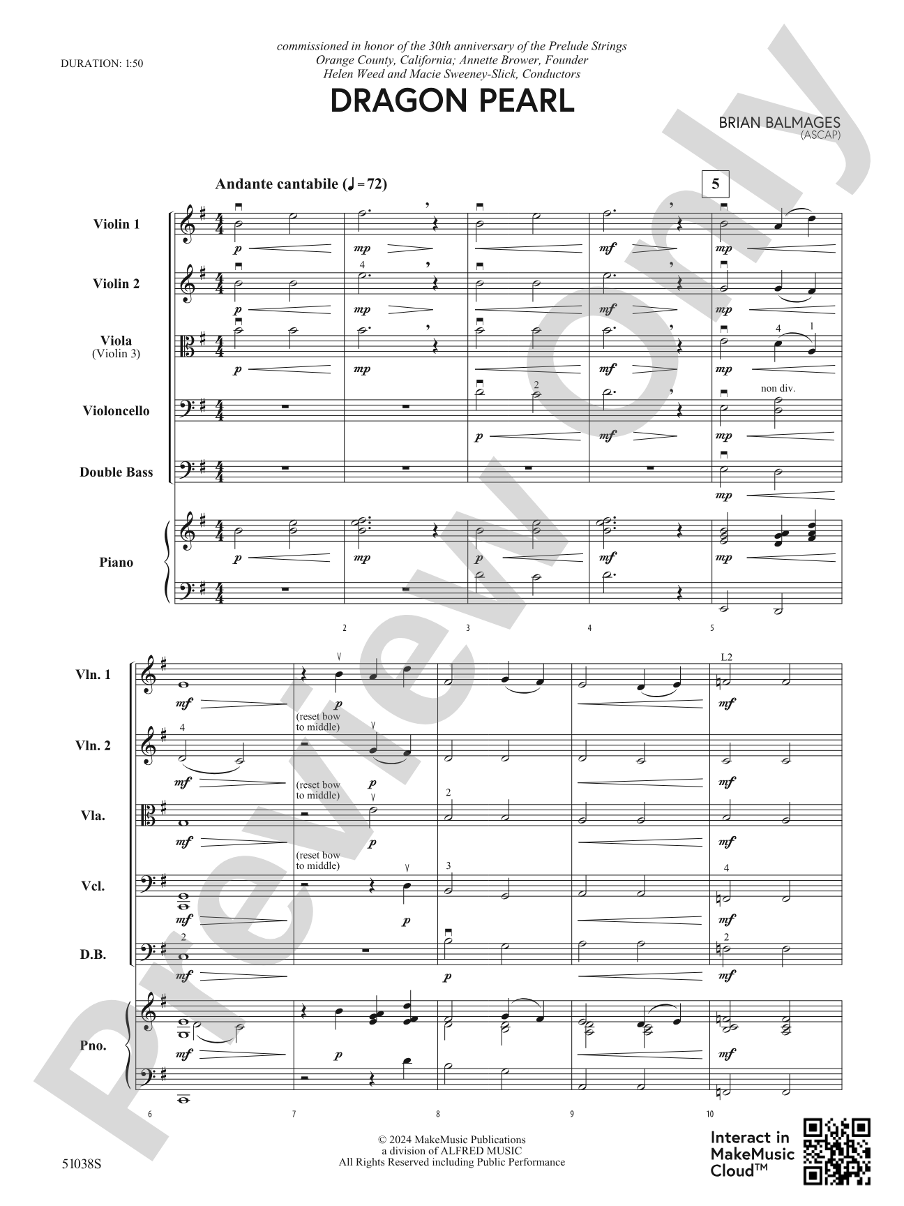 Dragon Pearl: String Orchestra Conductor Score & Parts