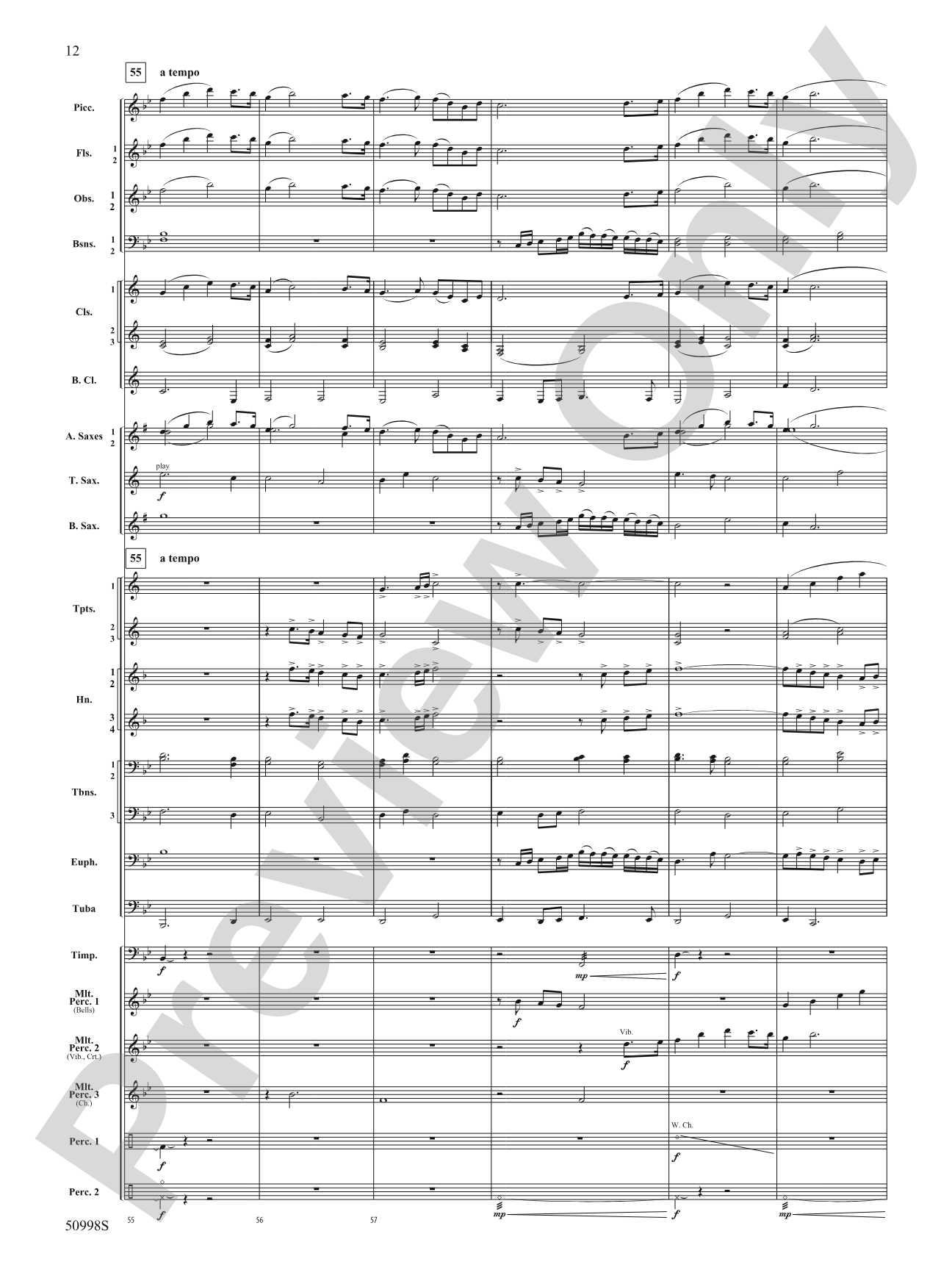 With You: Concert Band Conductor Score & Parts