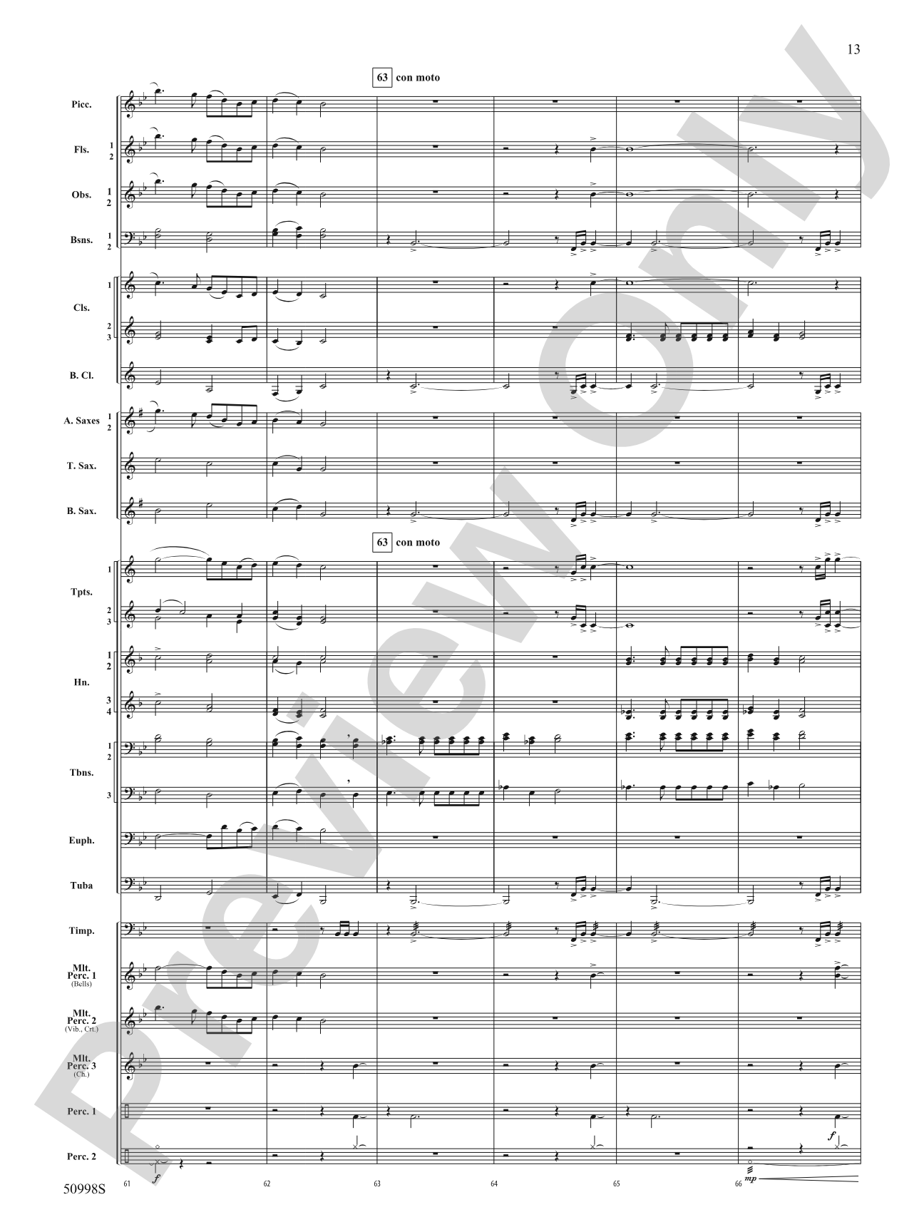 With You: Concert Band Conductor Score & Parts