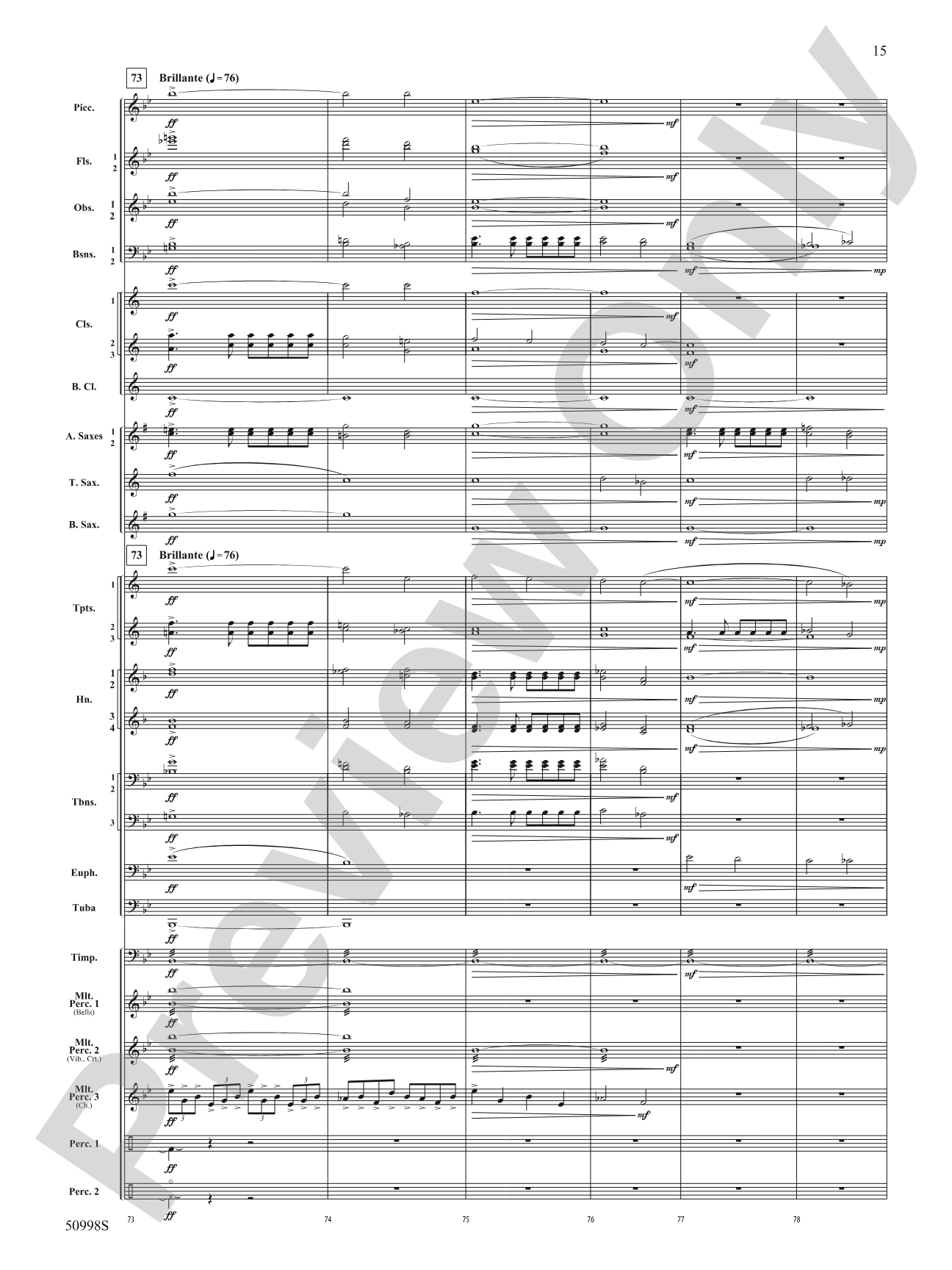 With You: Concert Band Conductor Score & Parts