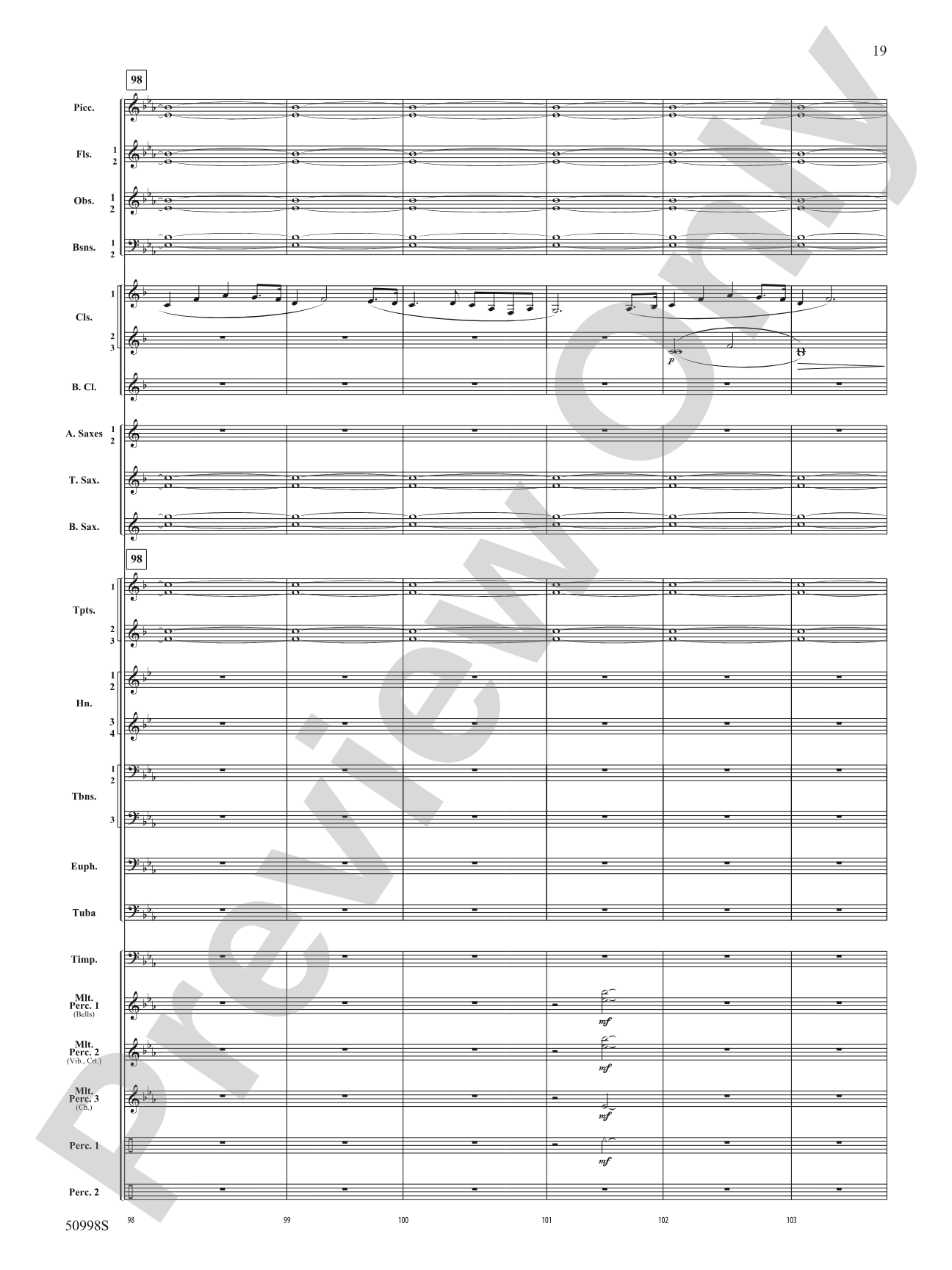 With You: Concert Band Conductor Score & Parts
