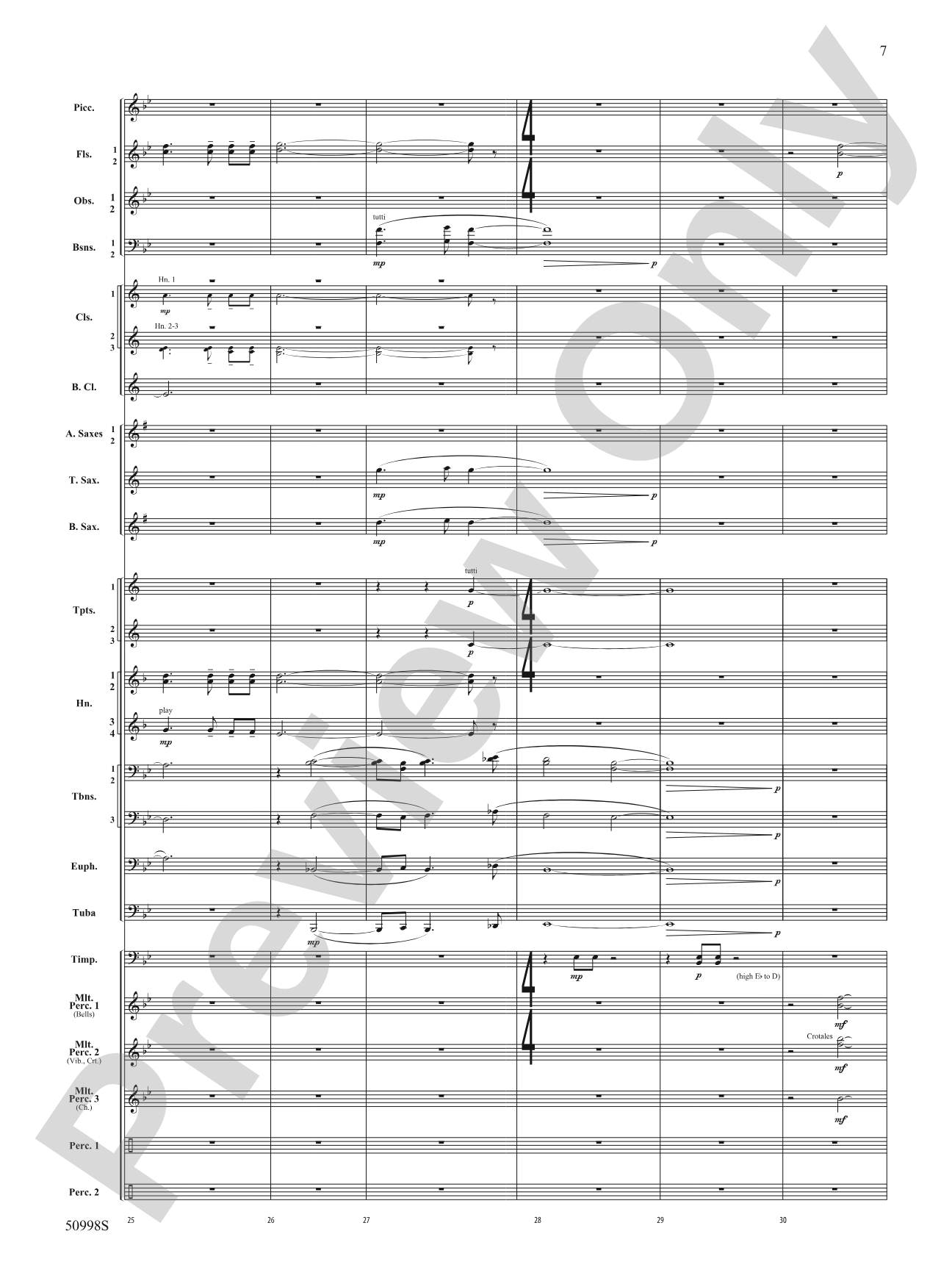 With You: Concert Band Conductor Score & Parts