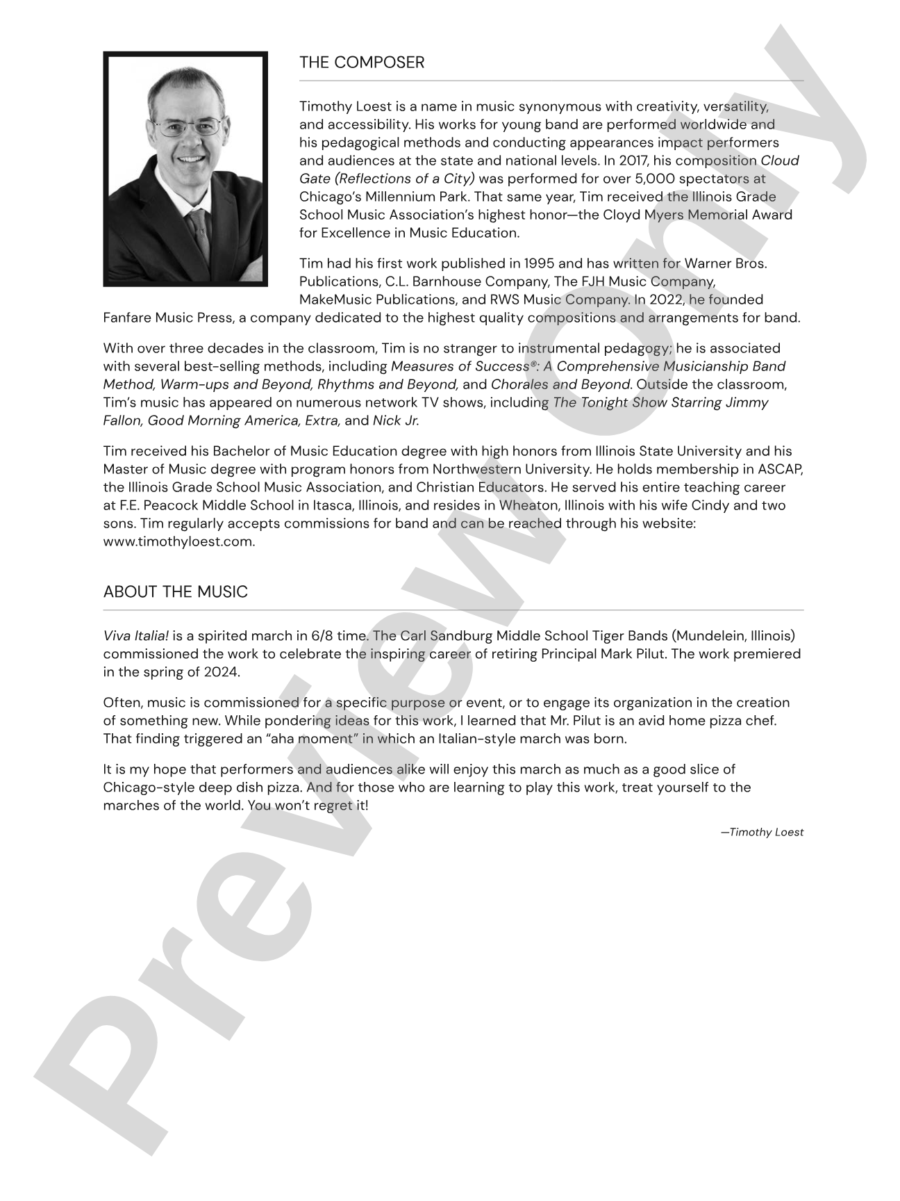 Viva Italia!: Concert Band Conductor Score & Parts