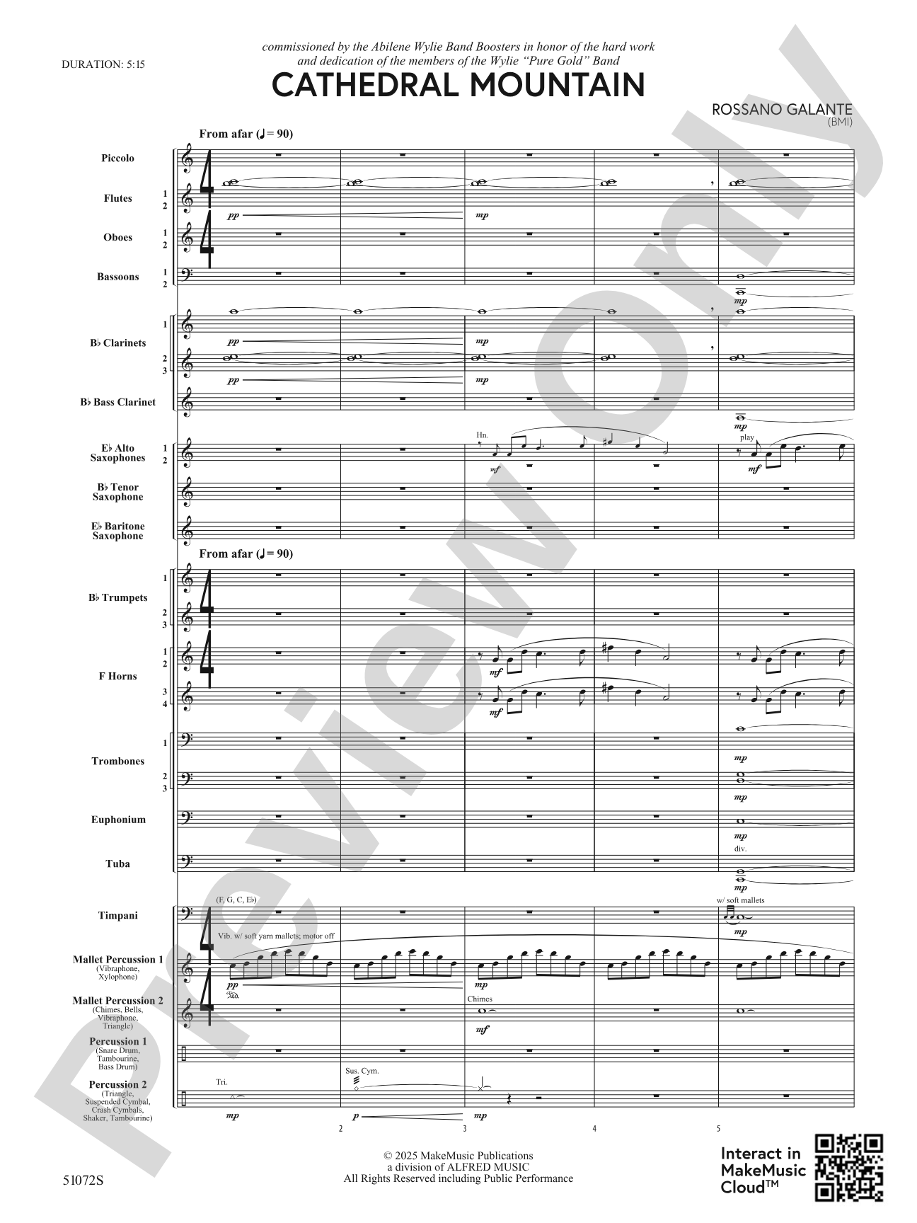 Cathedral Mountain: Concert Band Conductor Score & Parts