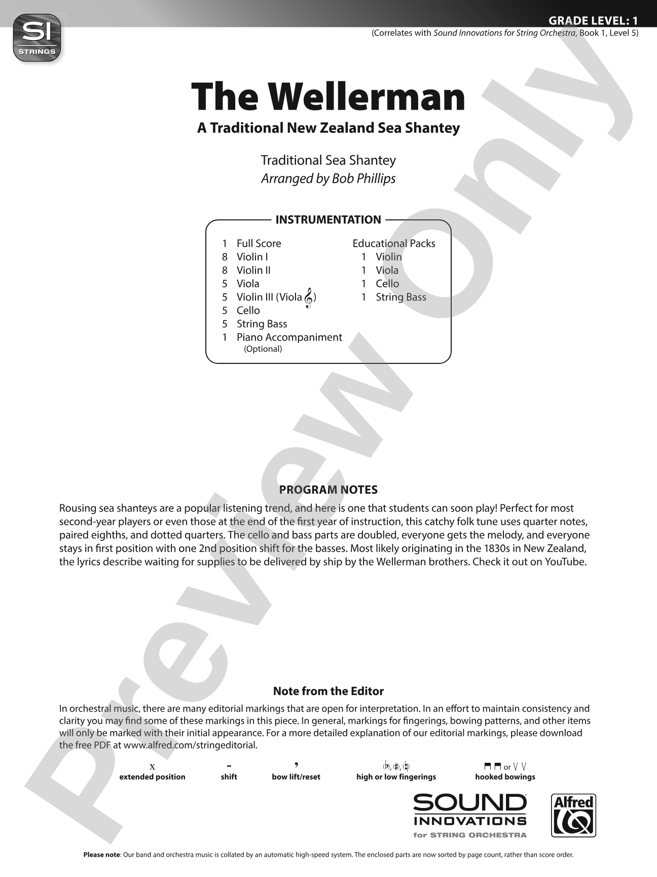 The Wellerman: String Orchestra Conductor Score & Parts