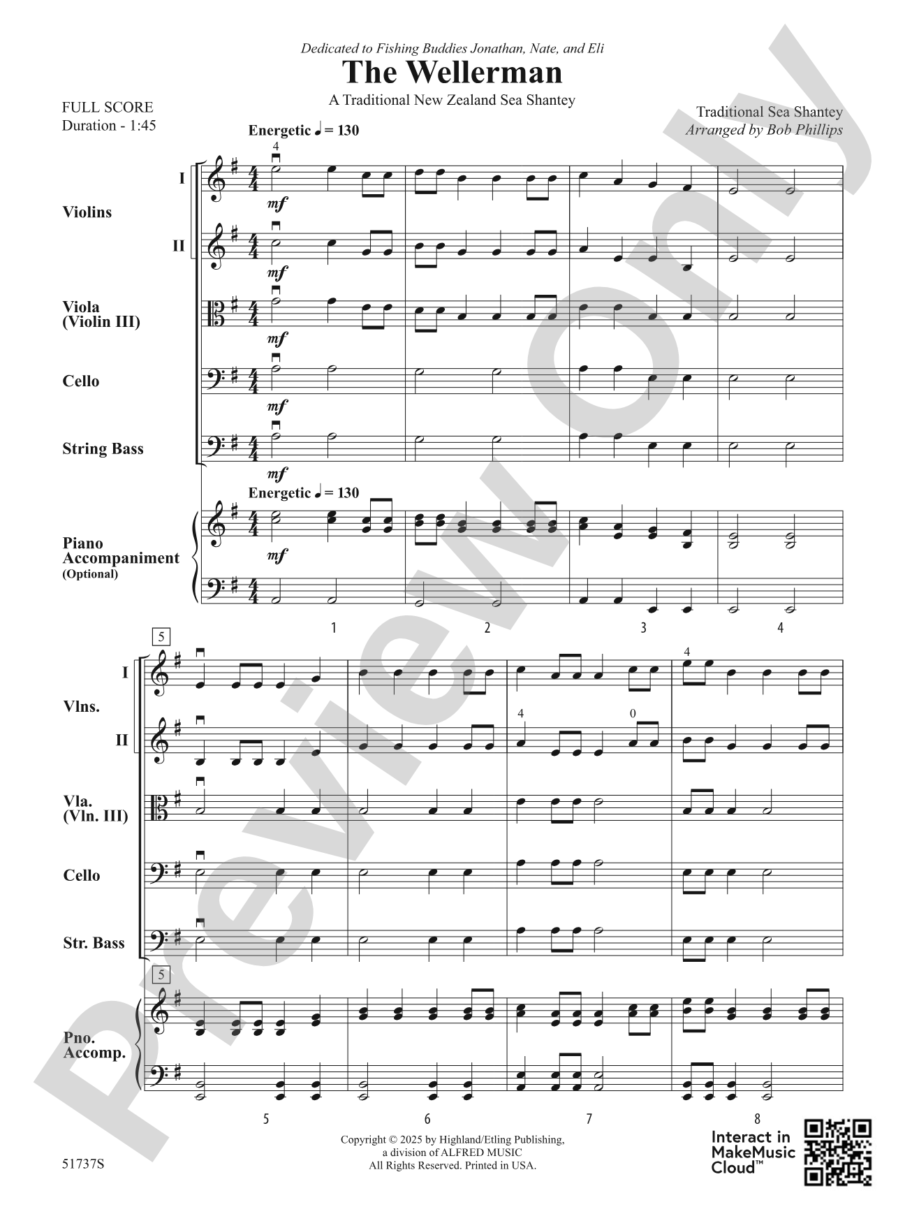 The Wellerman: String Orchestra Conductor Score & Parts