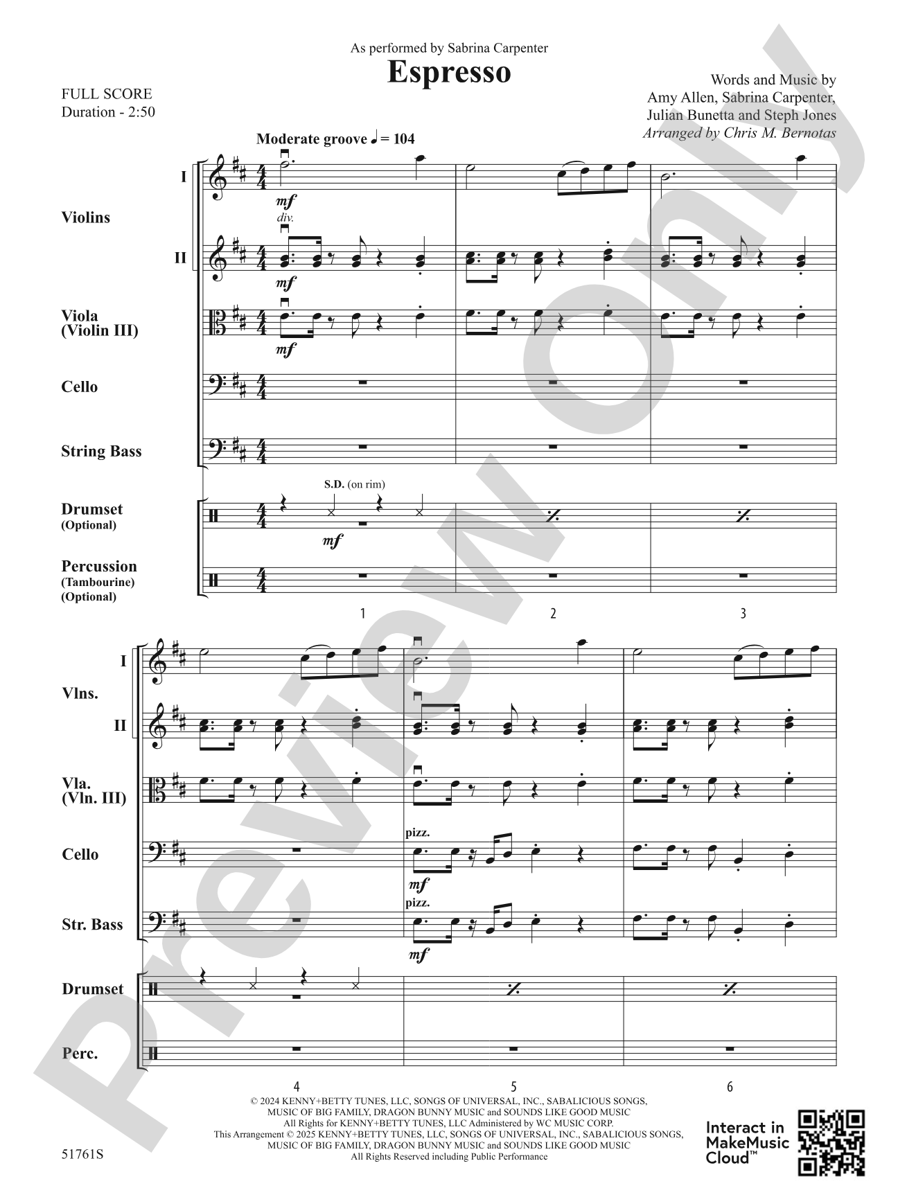 Espresso: String Orchestra Conductor Score & Parts