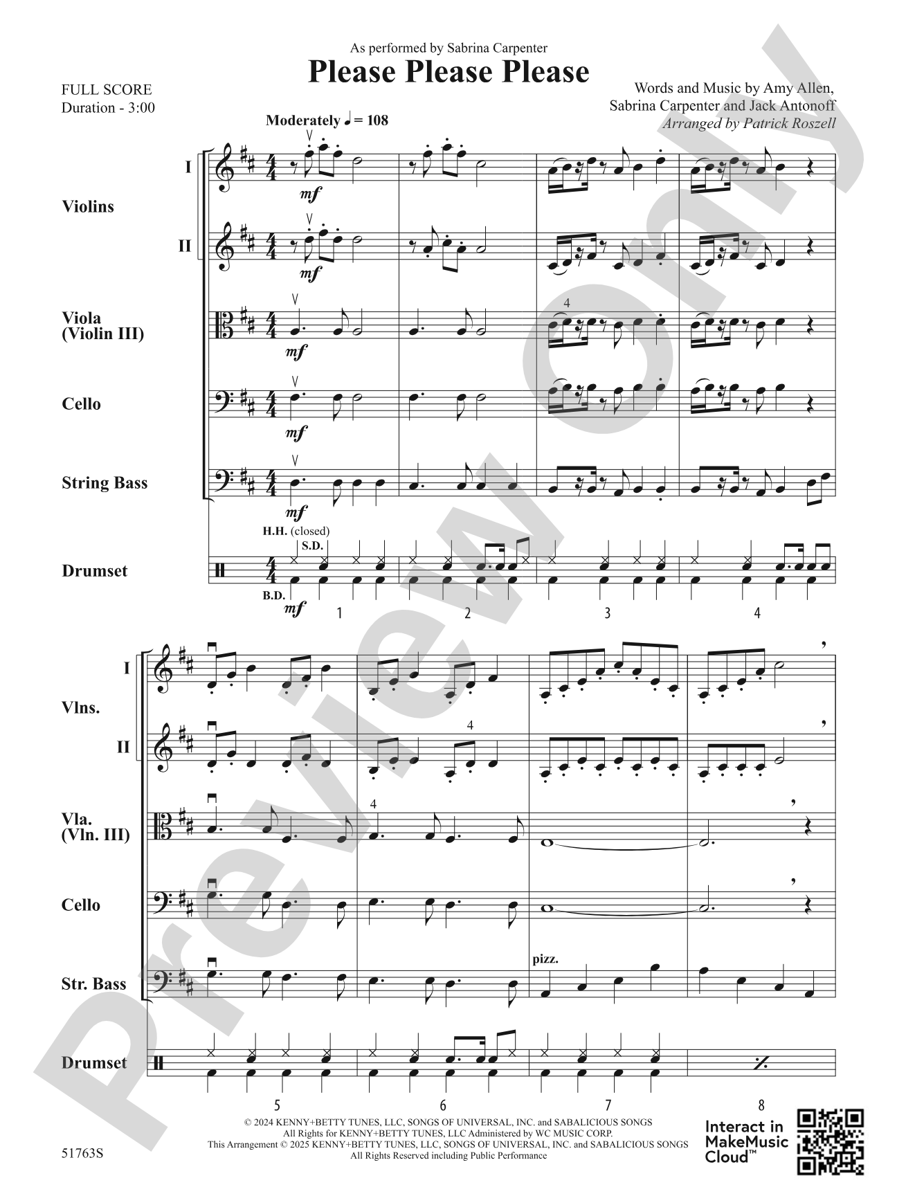 Please Please Please: String Orchestra Conductor Score & Parts