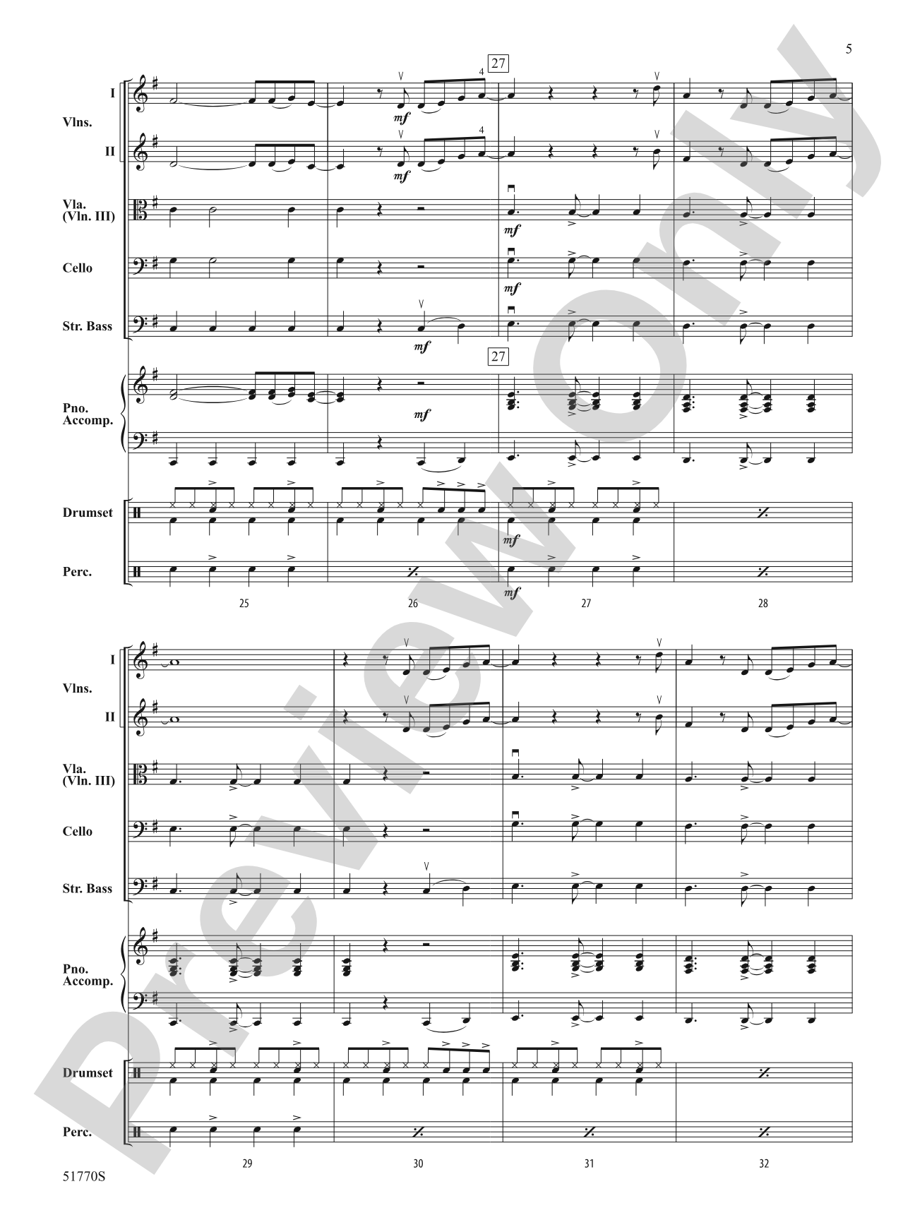 We Can't Be Friends: String Orchestra Conductor Score & Parts