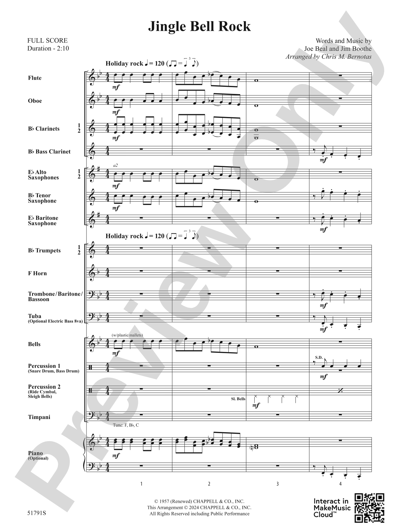 Jingle Bell Rock: Concert Band Conductor Score & Parts