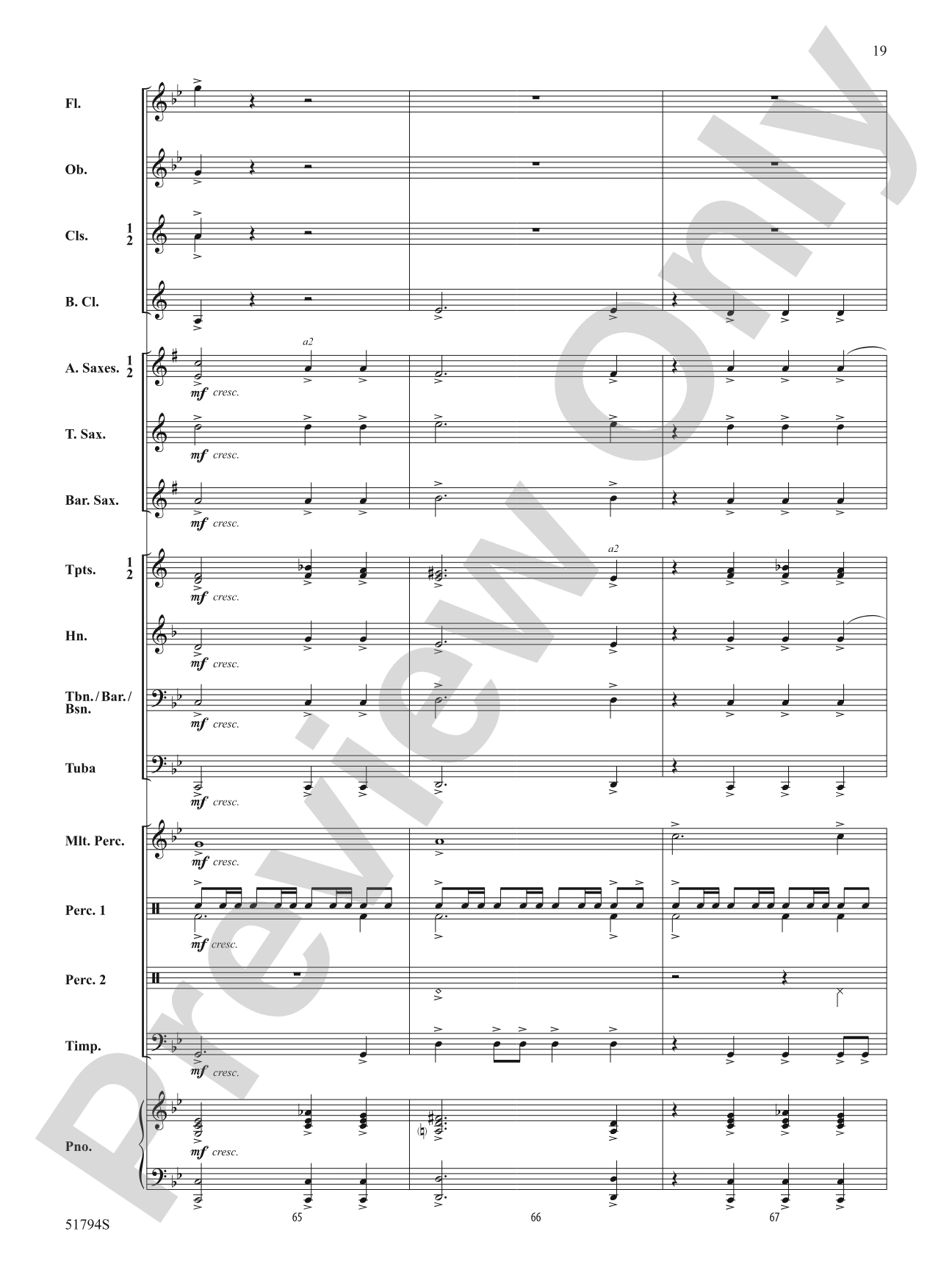 Gotham Nights: Concert Band Conductor Score & Parts