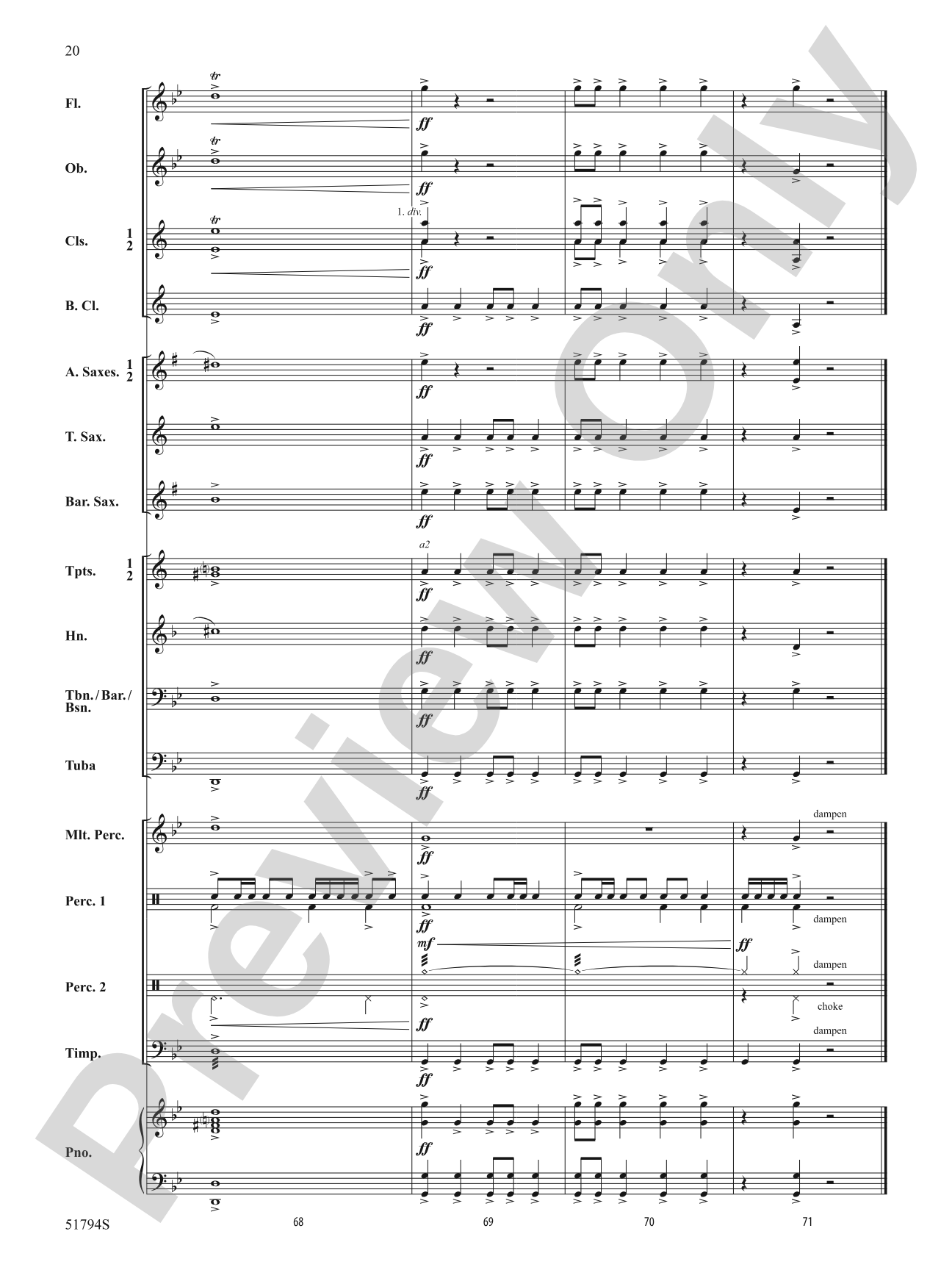 Gotham Nights: Concert Band Conductor Score & Parts