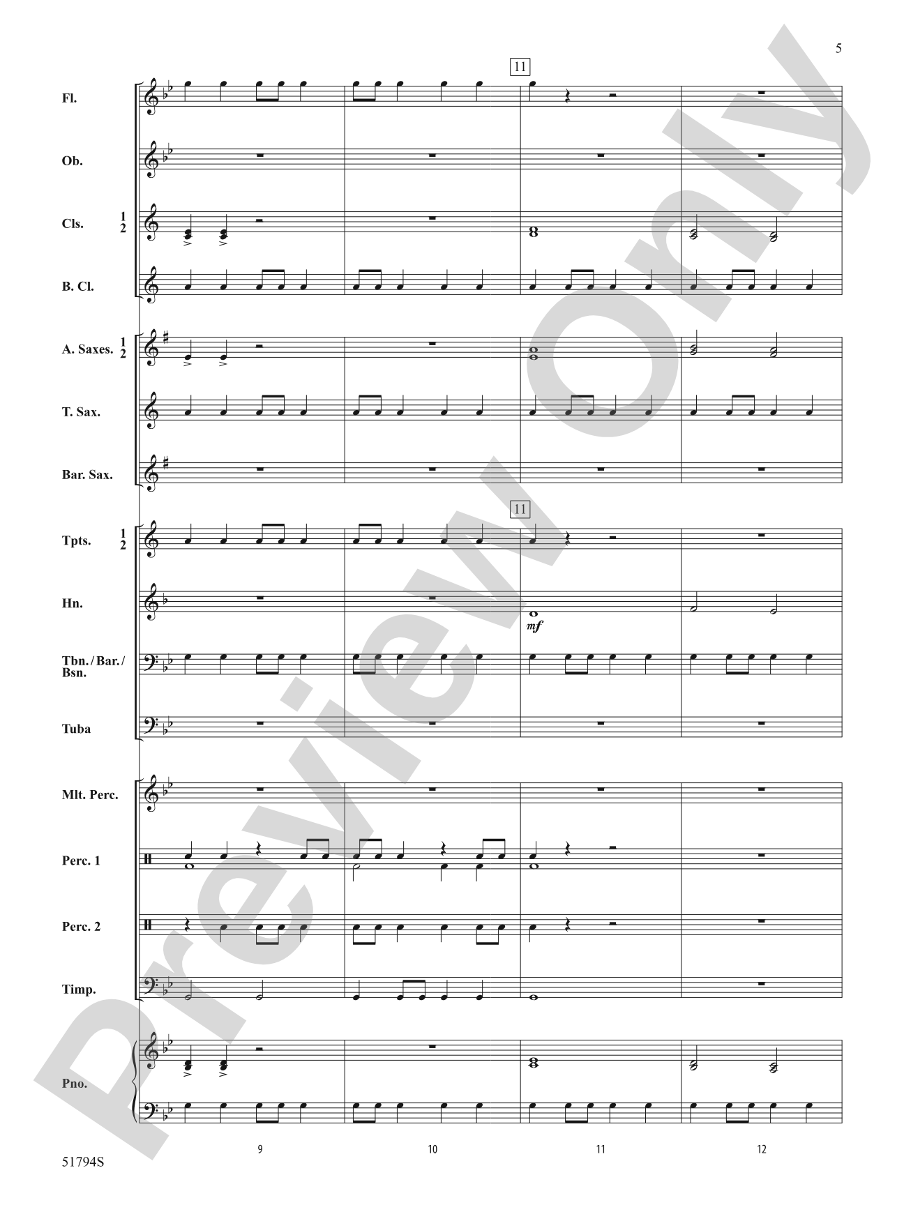 Gotham Nights: Concert Band Conductor Score & Parts