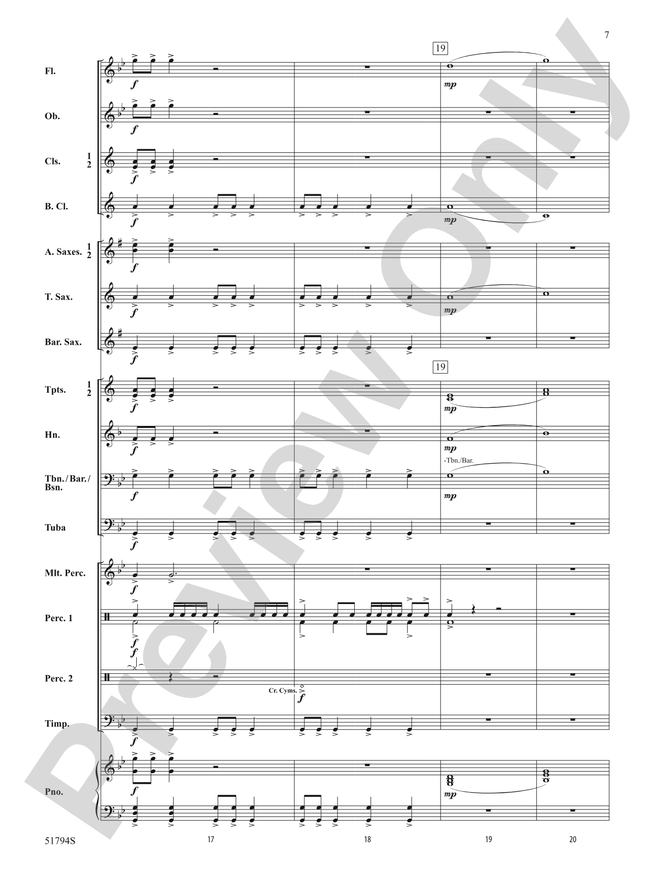 Gotham Nights: Concert Band Conductor Score & Parts